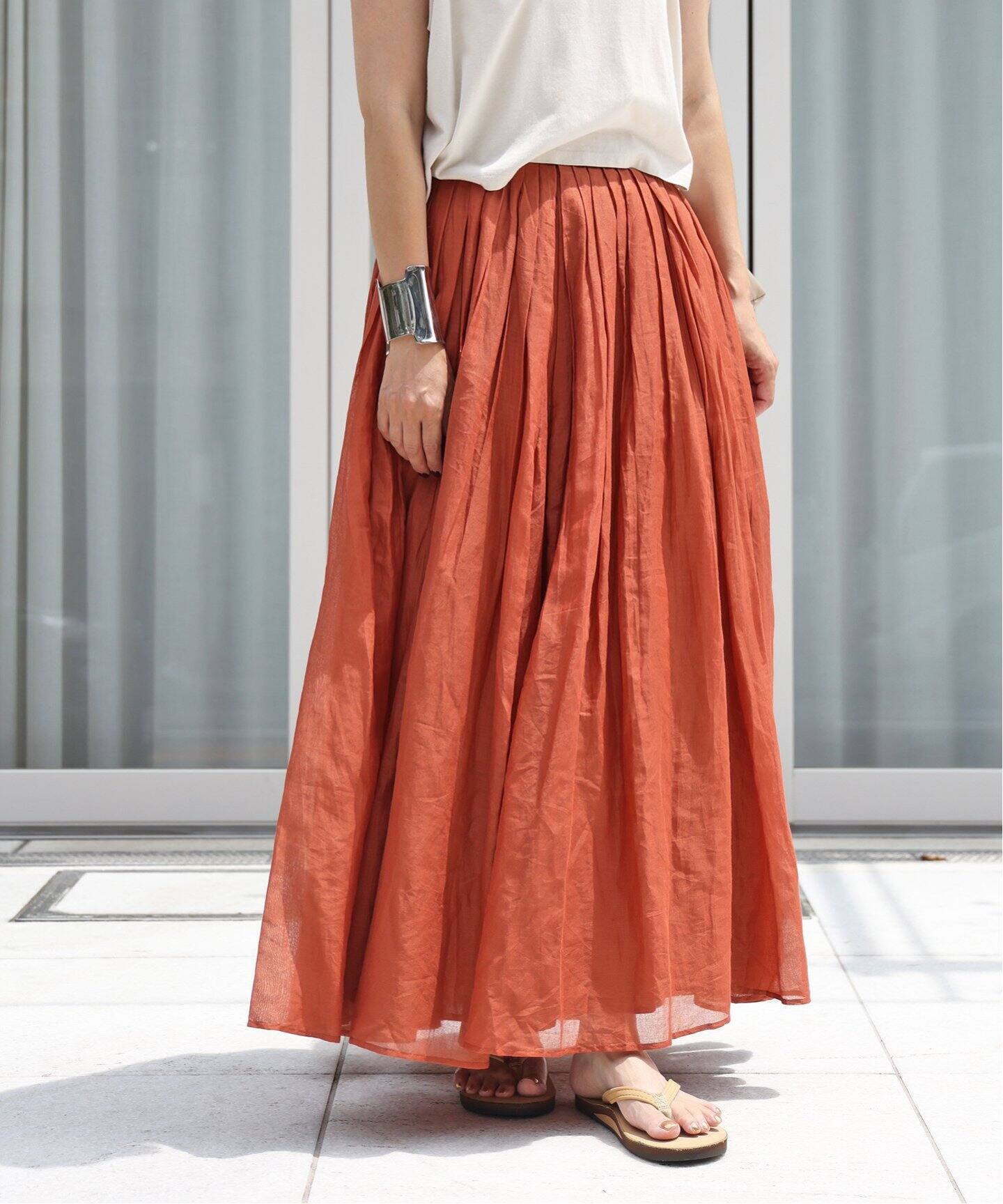 MARILYN MOON/マリリンムーン】 TUCK TECHNIGUE SHEER SKIRT（ロング 