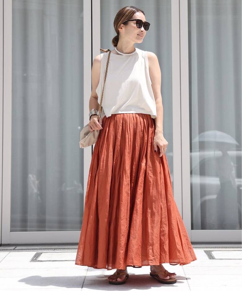 MARILYN MOON/マリリンムーン】 TUCK TECHNIGUE SHEER SKIRT（ロング 