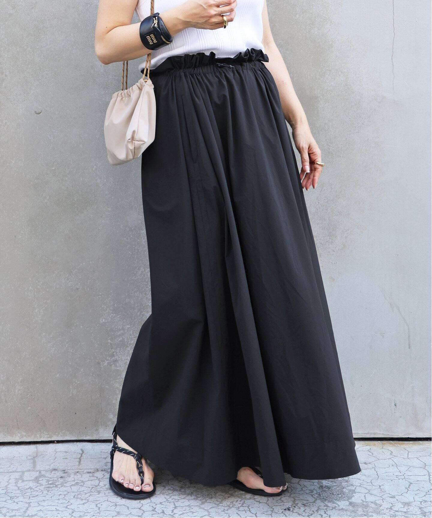 CELERI/セルリ】GATHER マキシスカート（ロング・マキシ丈スカート  