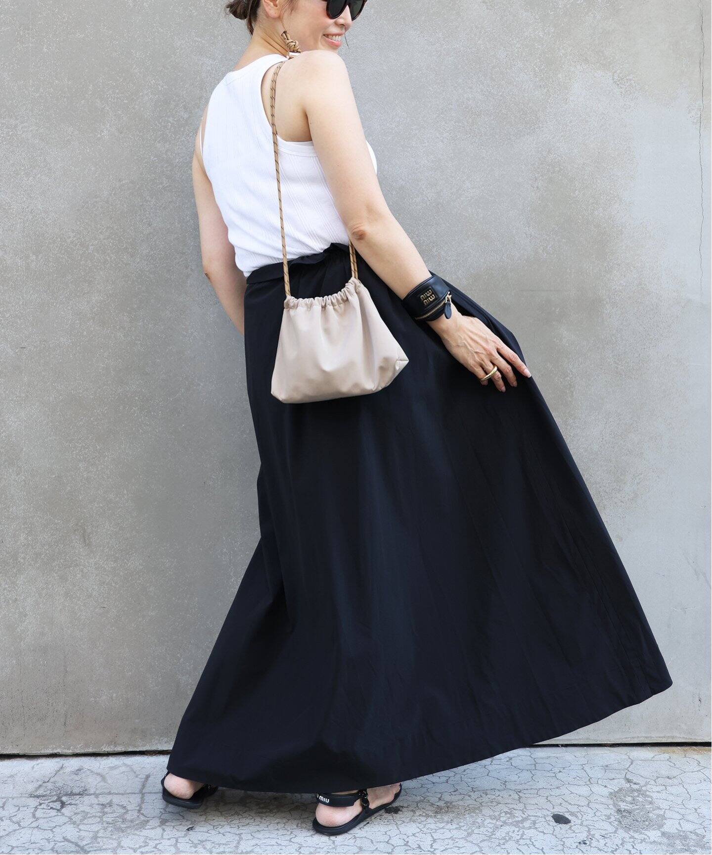 CELERI/セルリ】GATHER マキシスカート（ロング・マキシ丈スカート  