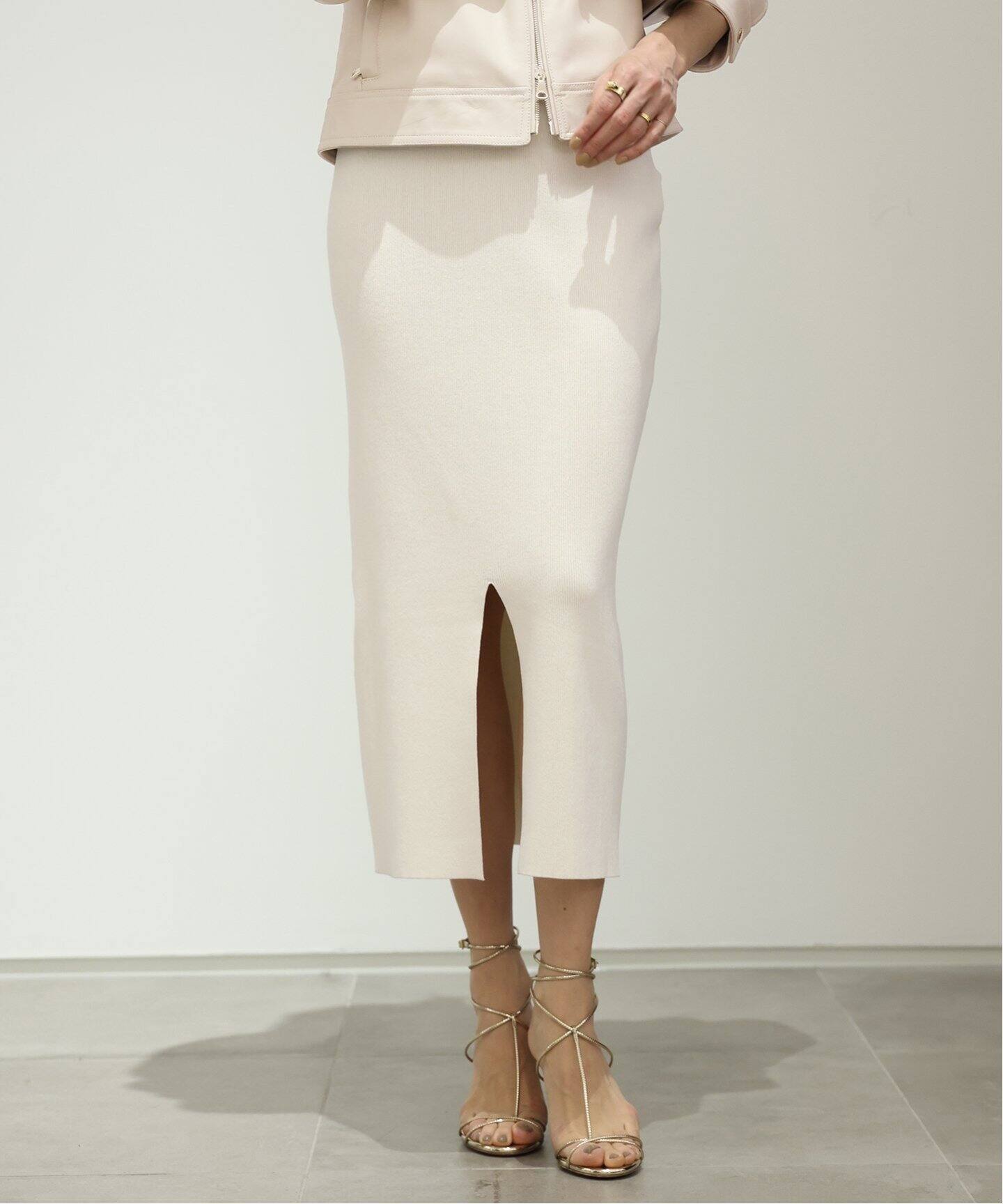 Deuxieme Classe DINER RIB タイトスカートナチュラル 