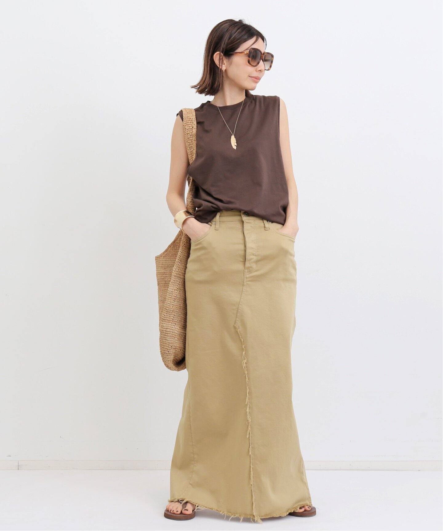 GOOD GRIEF!/グッドグリーフ】 CHINO CLOTH SLIT SKIRT（ロング  
