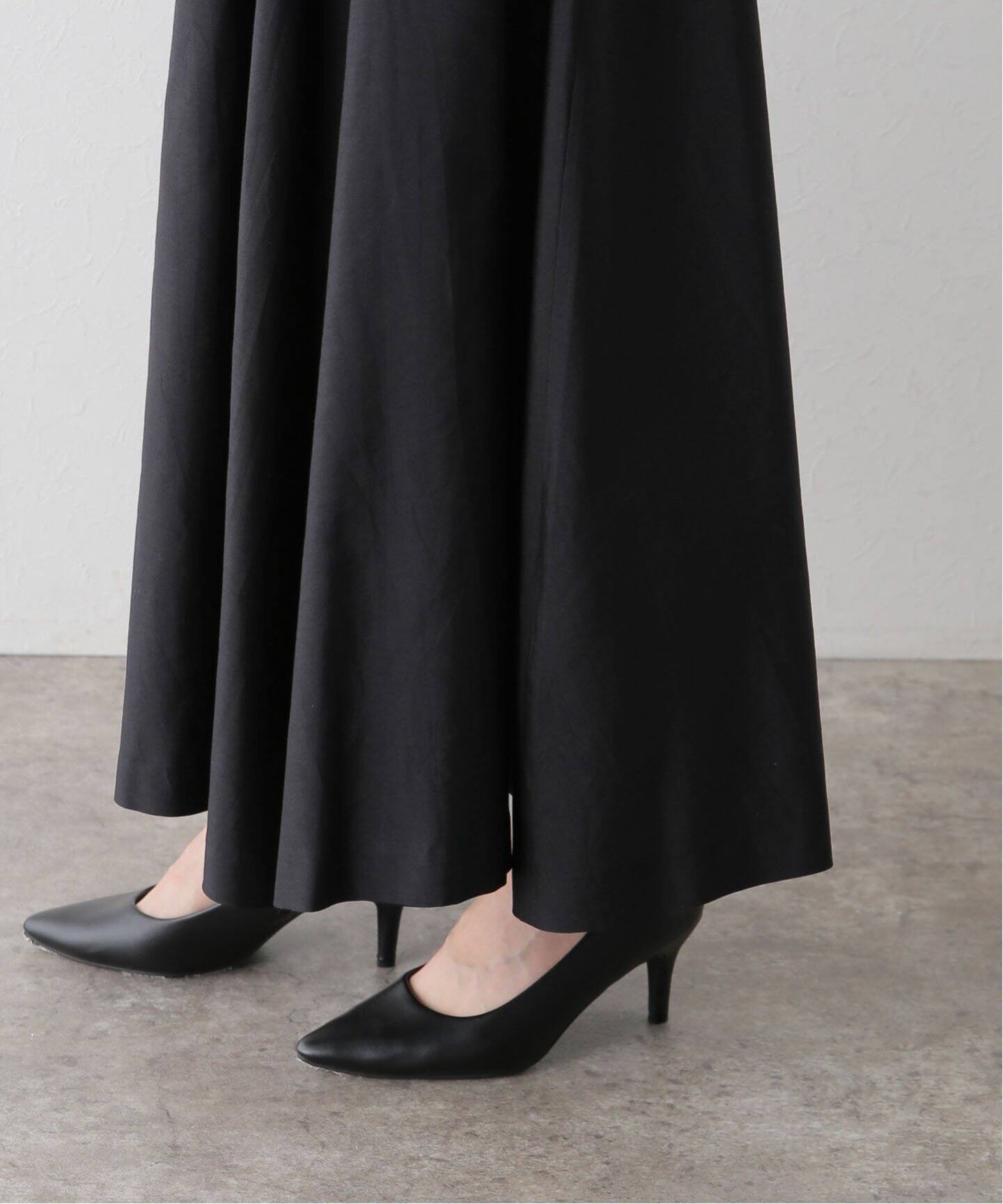 Washable Silk Flare Skirt（ロング・マキシ丈スカート）｜L 