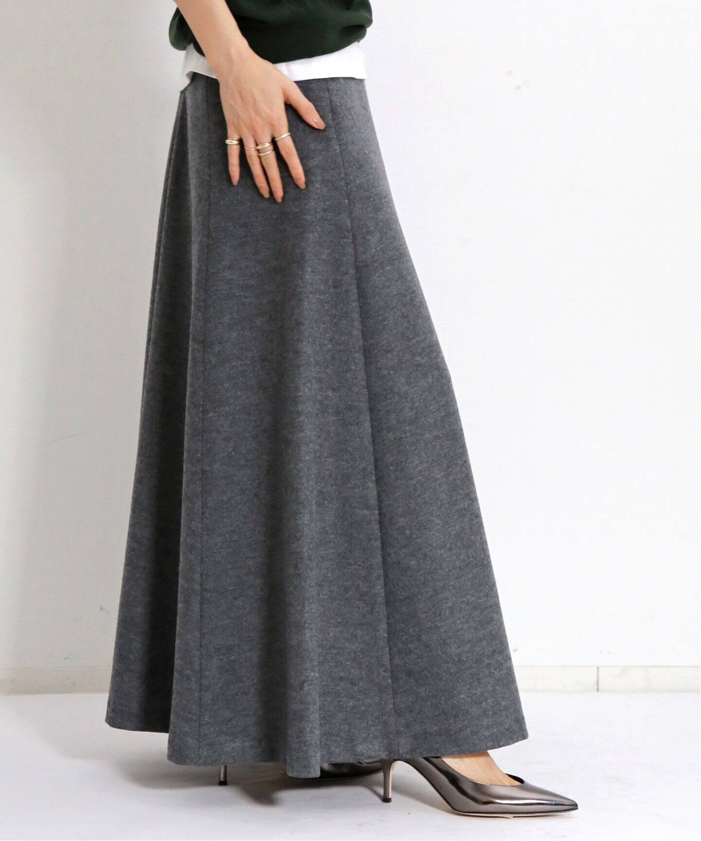 WOOL FLARE SKIRT（ロング・マキシ丈スカート）｜L 