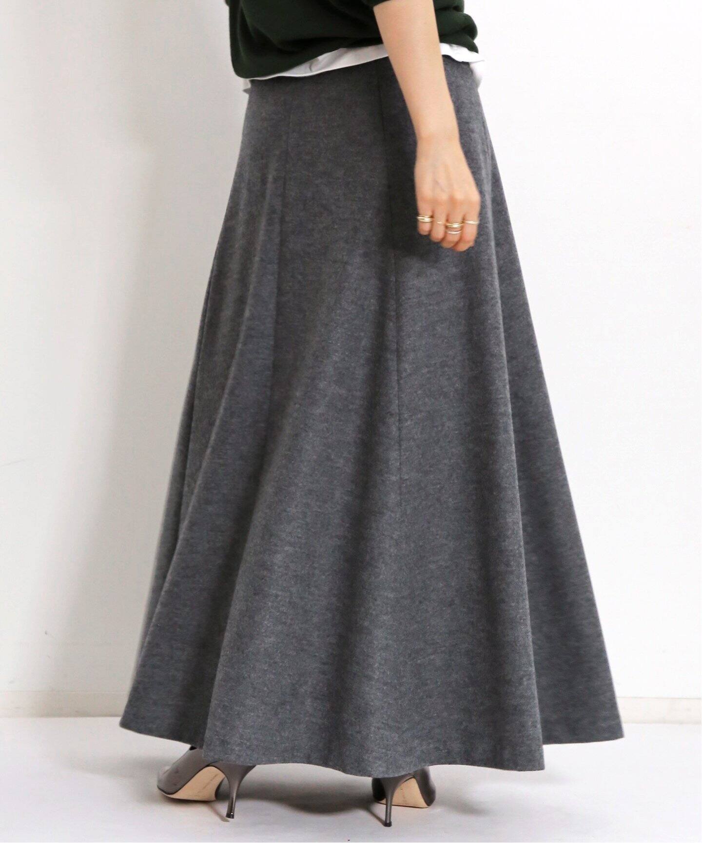 WOOL FLARE SKIRT（ロング・マキシ丈スカート）｜L 