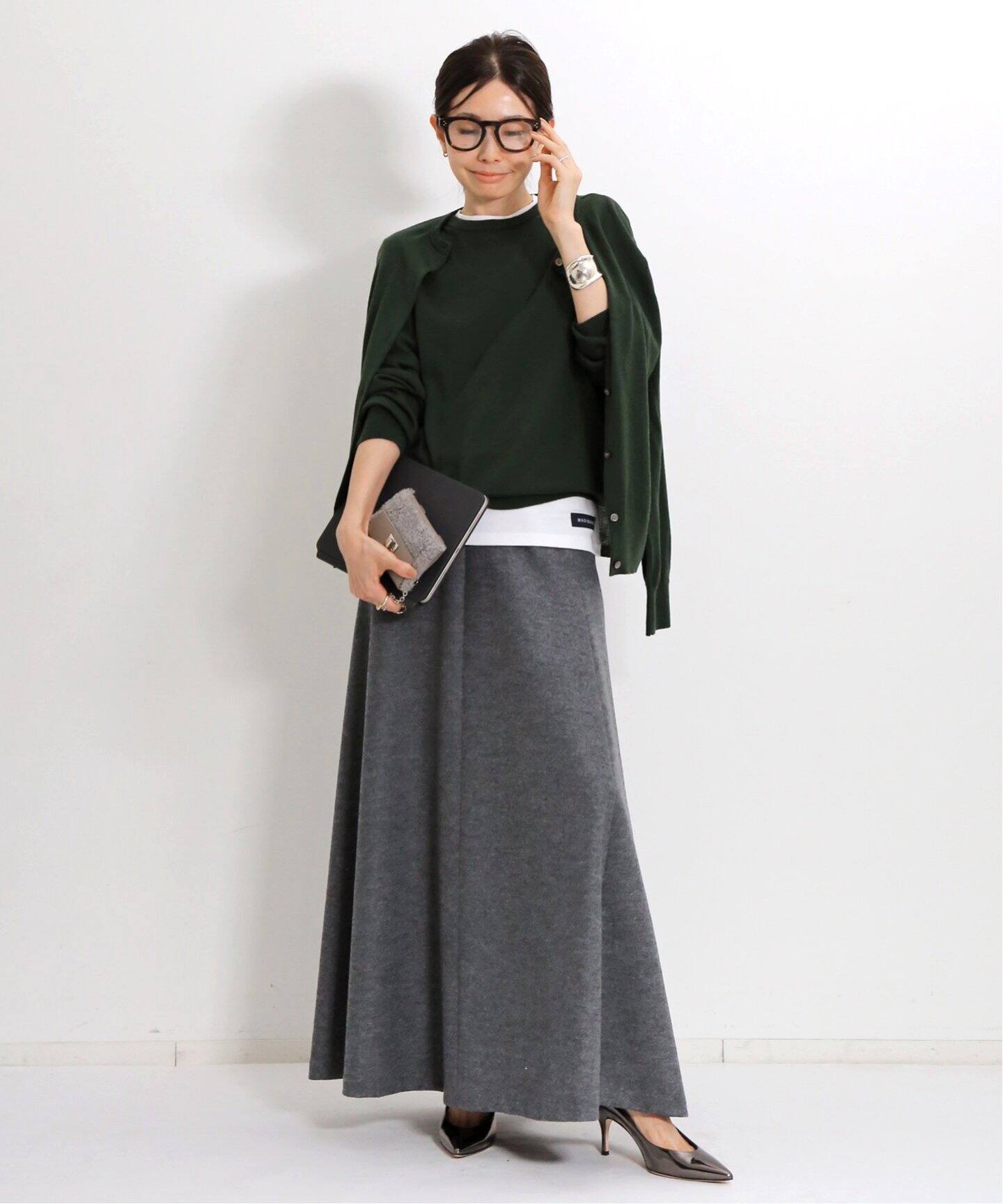WOOL FLARE SKIRT（ロング・マキシ丈スカート）｜L 