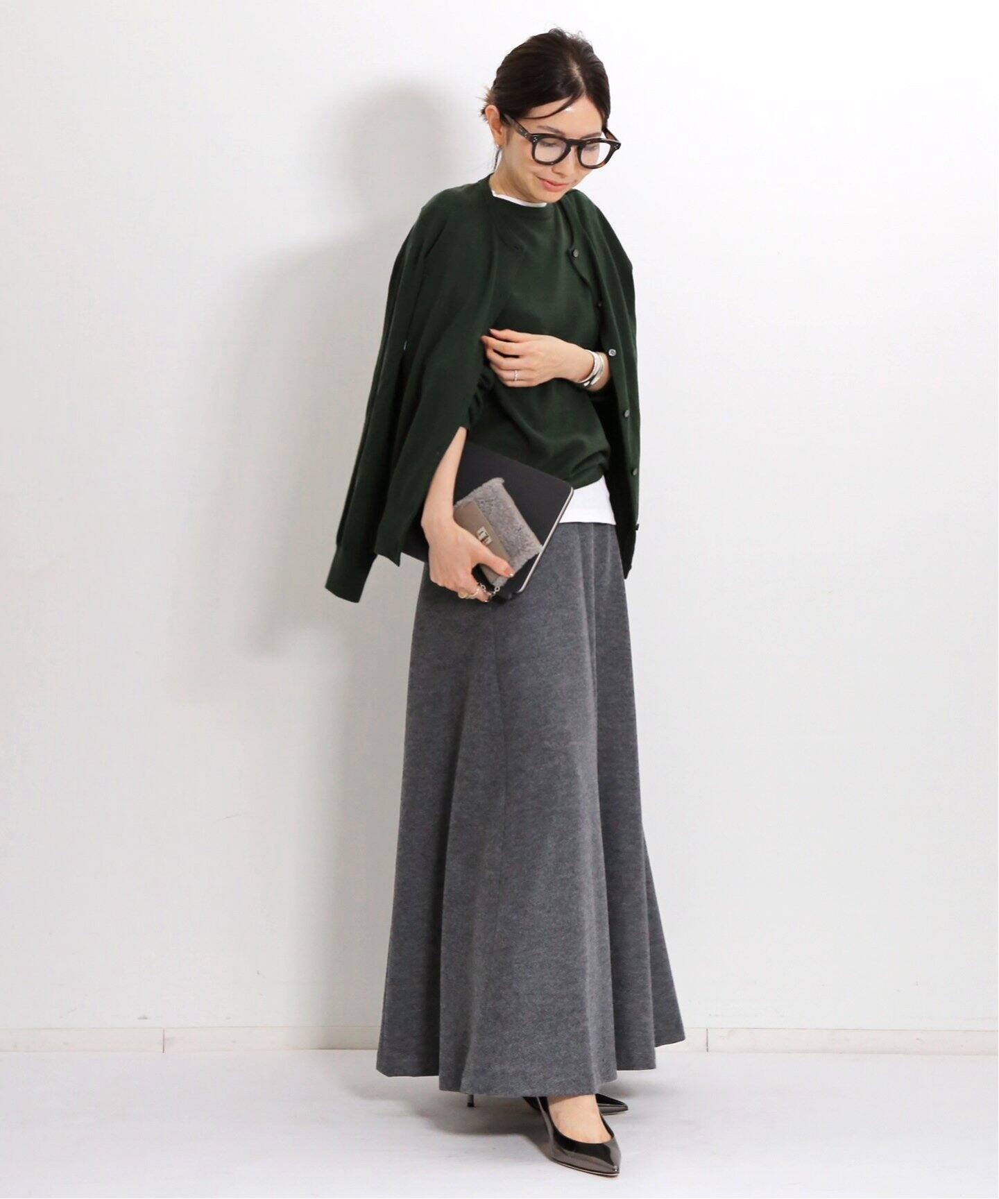 WOOL FLARE SKIRT（ロング・マキシ丈スカート）｜L 