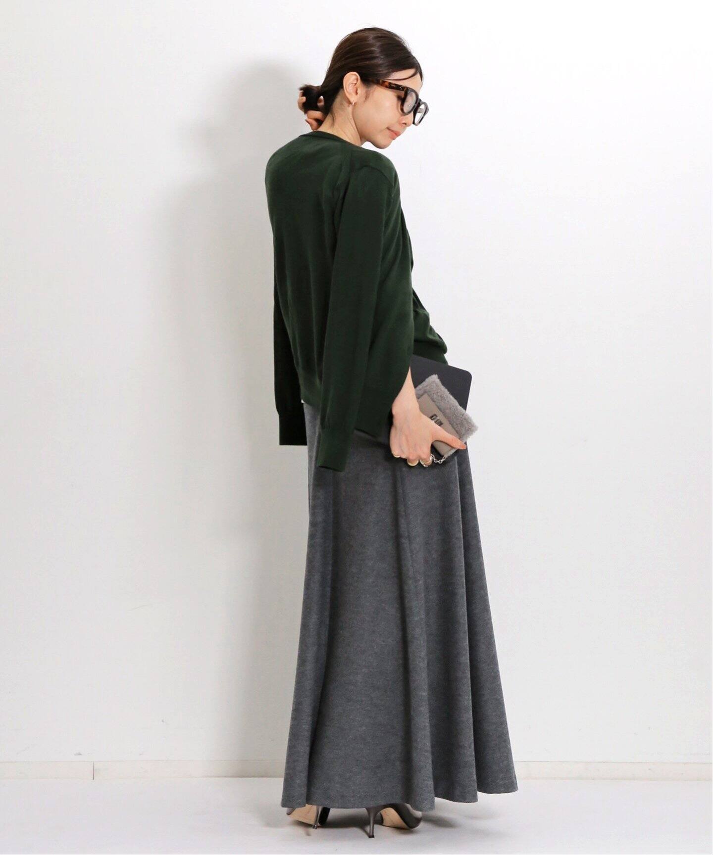 WOOL FLARE SKIRT（ロング・マキシ丈スカート）｜L 