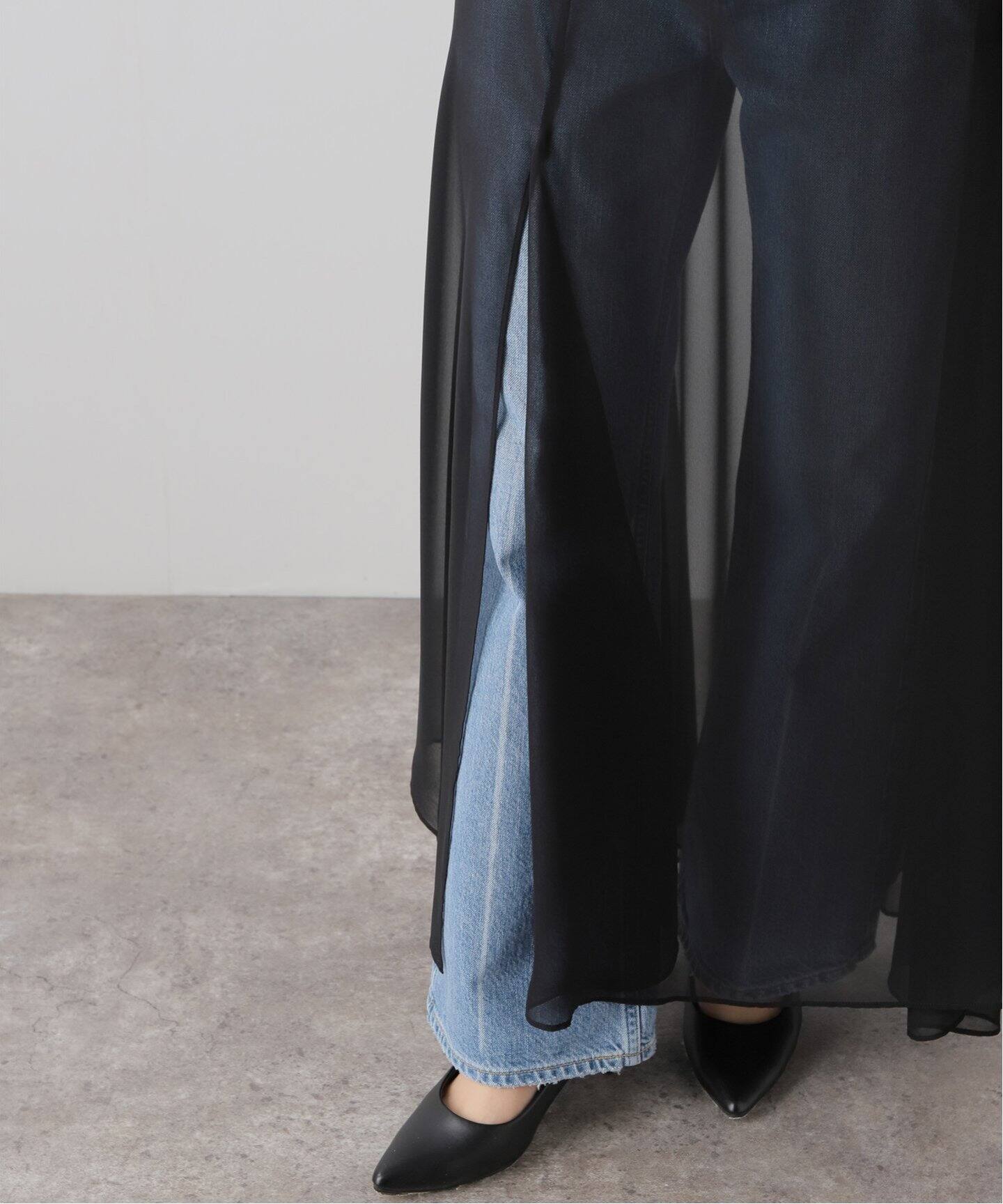 Sheer Maxi Skirt（ロング・マキシ丈スカート）｜L