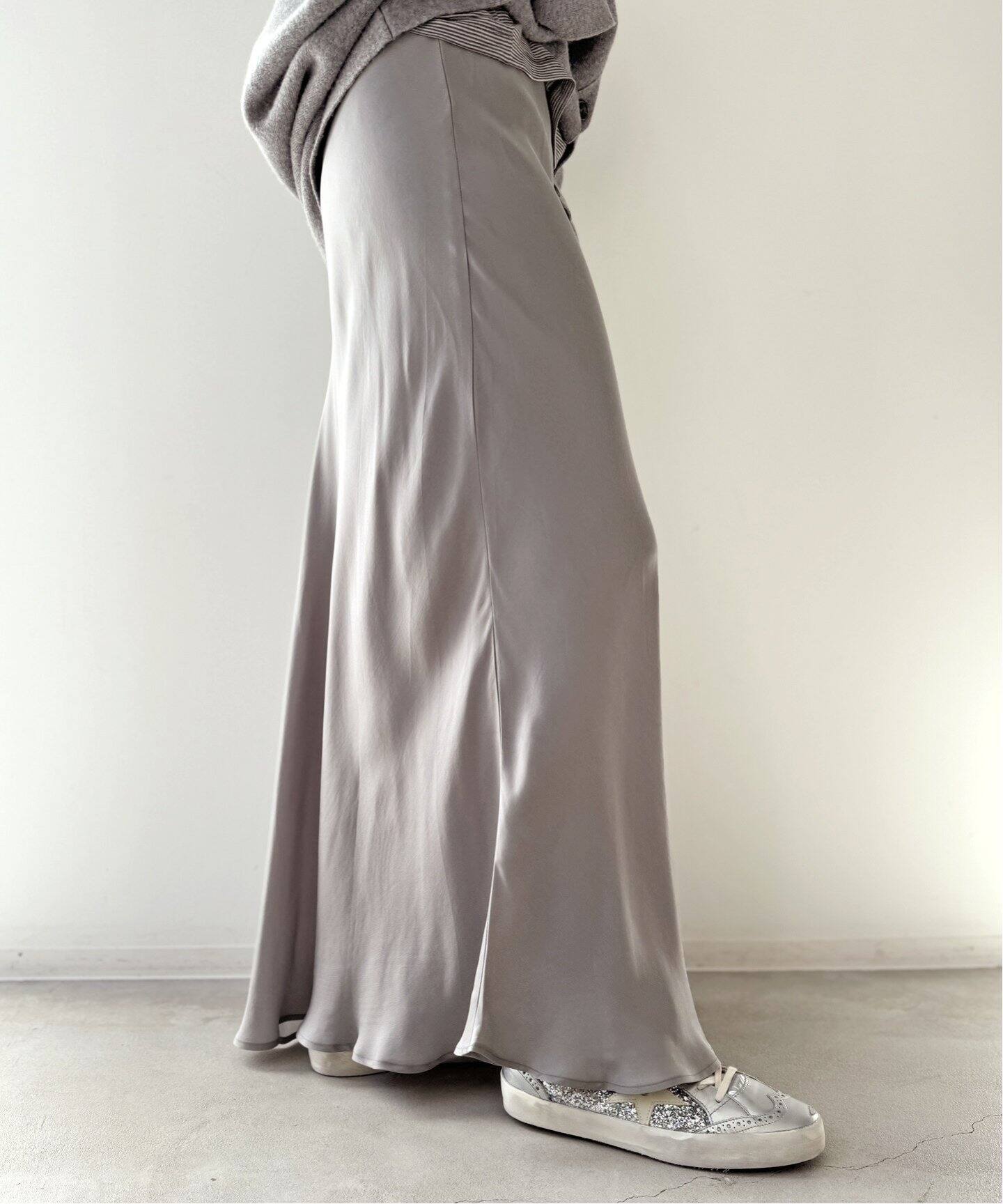 SHAINA MOTE/シャイナモート】 BIAS FLARE SKIRT（ロング・マキシ丈  