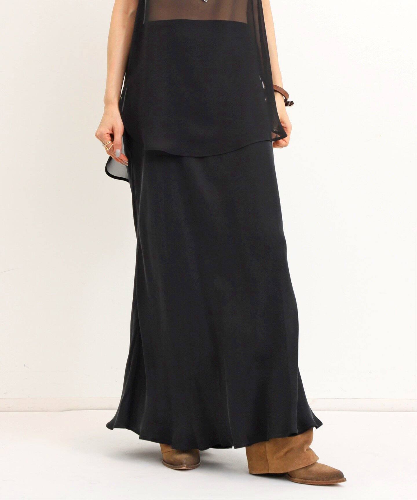 SHAINA MOTE/シャイナモート】 BIAS FLARE SKIRT（ロング・マキシ丈  