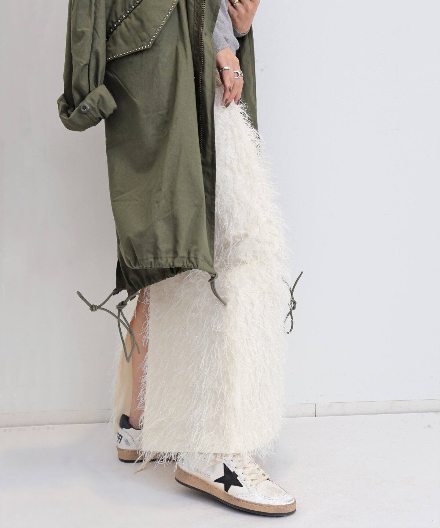 MADISON BLUE/マディソン ブルー】 A-LINE LONG SKIRT EYELASH（ロング  