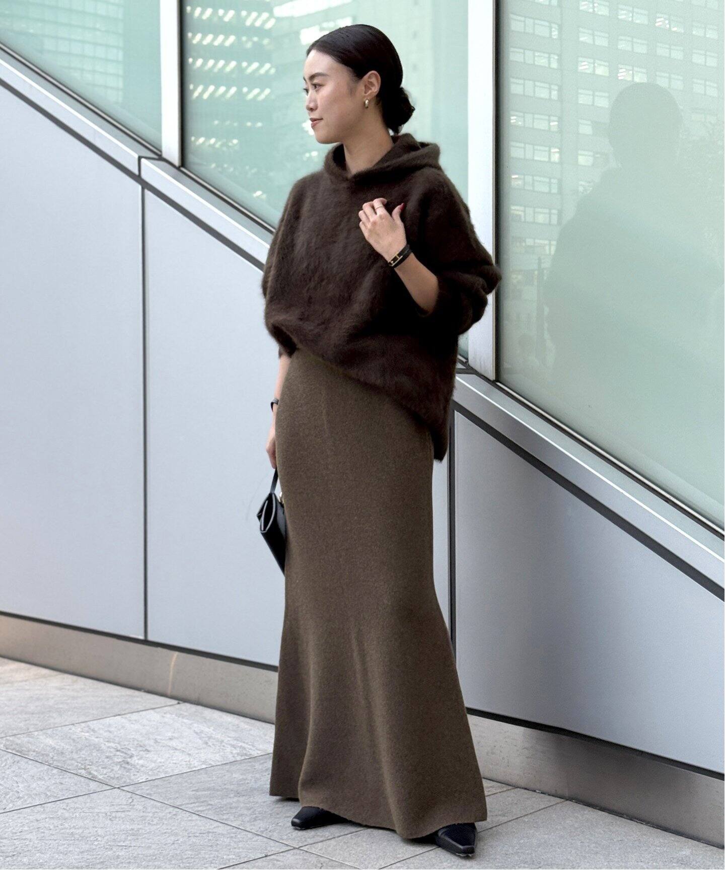 AP STUDIO】カシミヤミックスニットスカート 