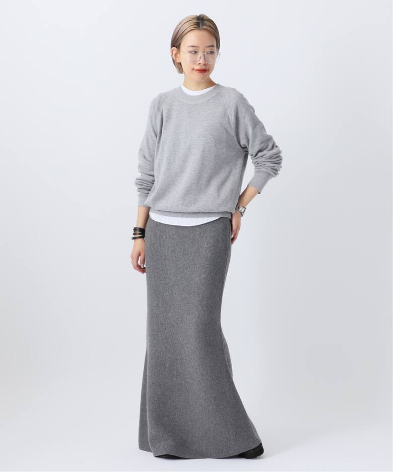カシミヤミックスニットスカート（ロング・マキシ丈スカート）｜AP  