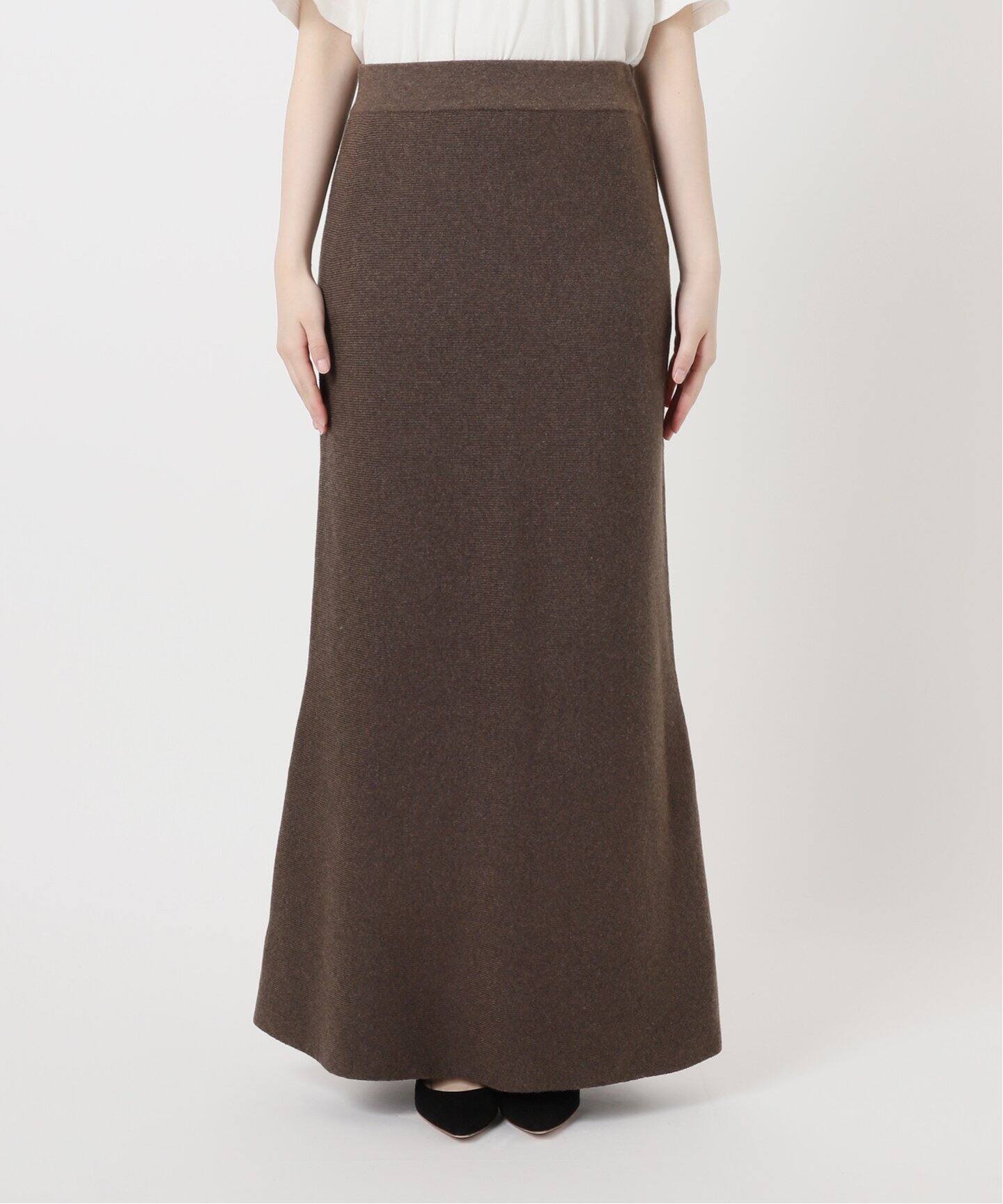 カシミヤミックスニットスカート（ロング・マキシ丈スカート）｜AP  