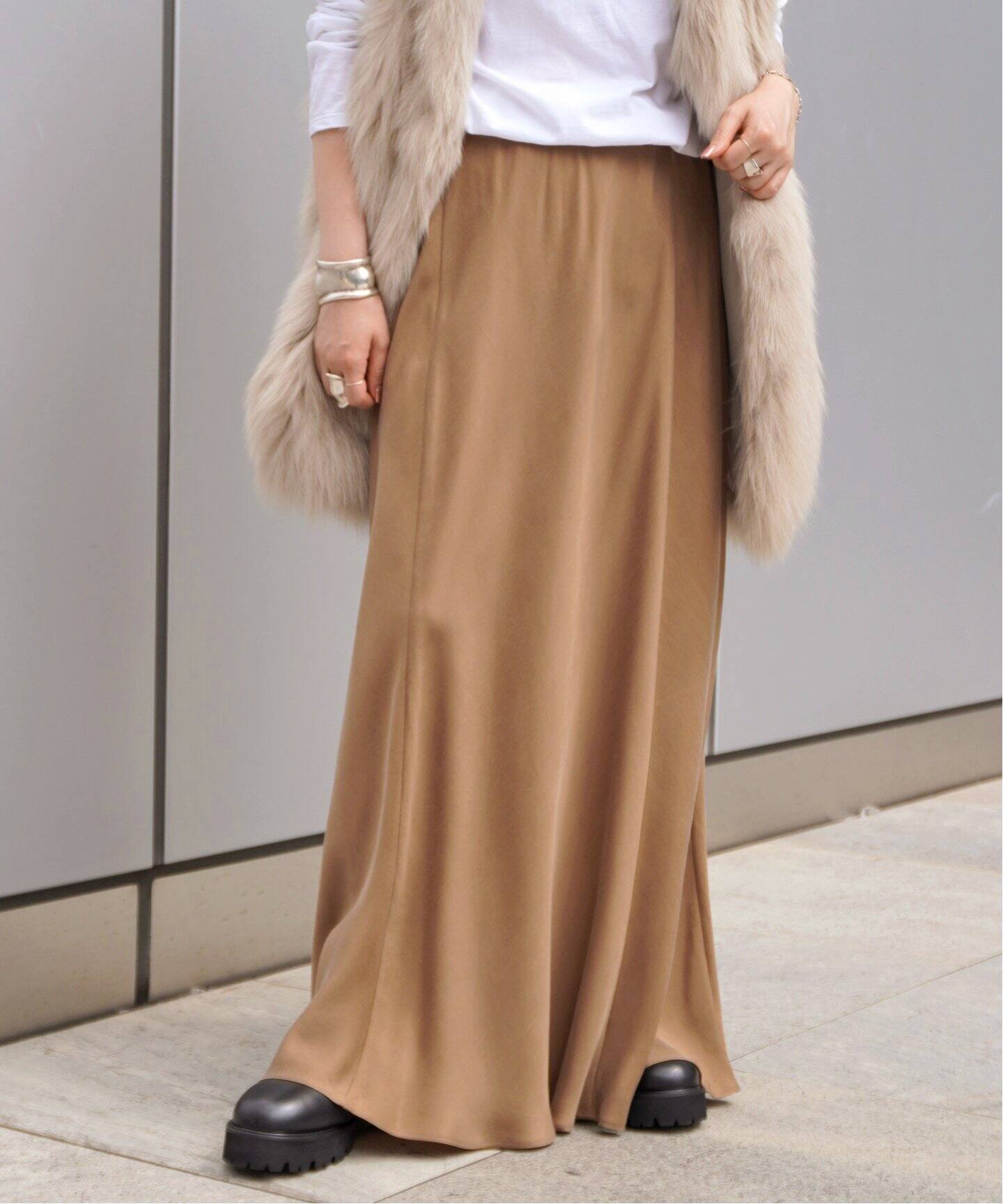 追加 フィブリルキュプラスカート（ロング・マキシ丈スカート）｜AP  