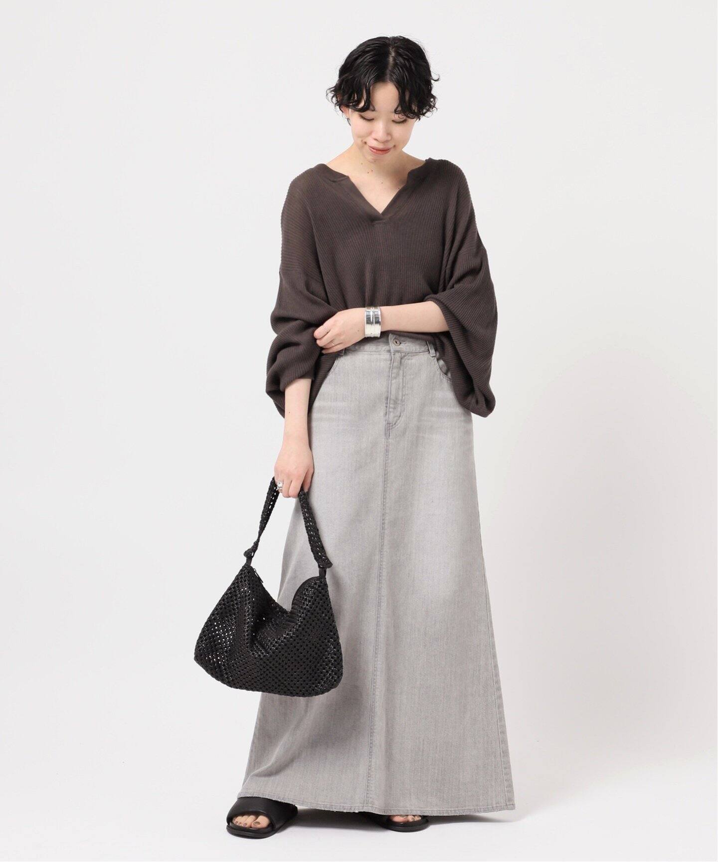 追加 Lt.Grayデニムスカート（ロング・マキシ丈スカート）｜AP STUDIO  
