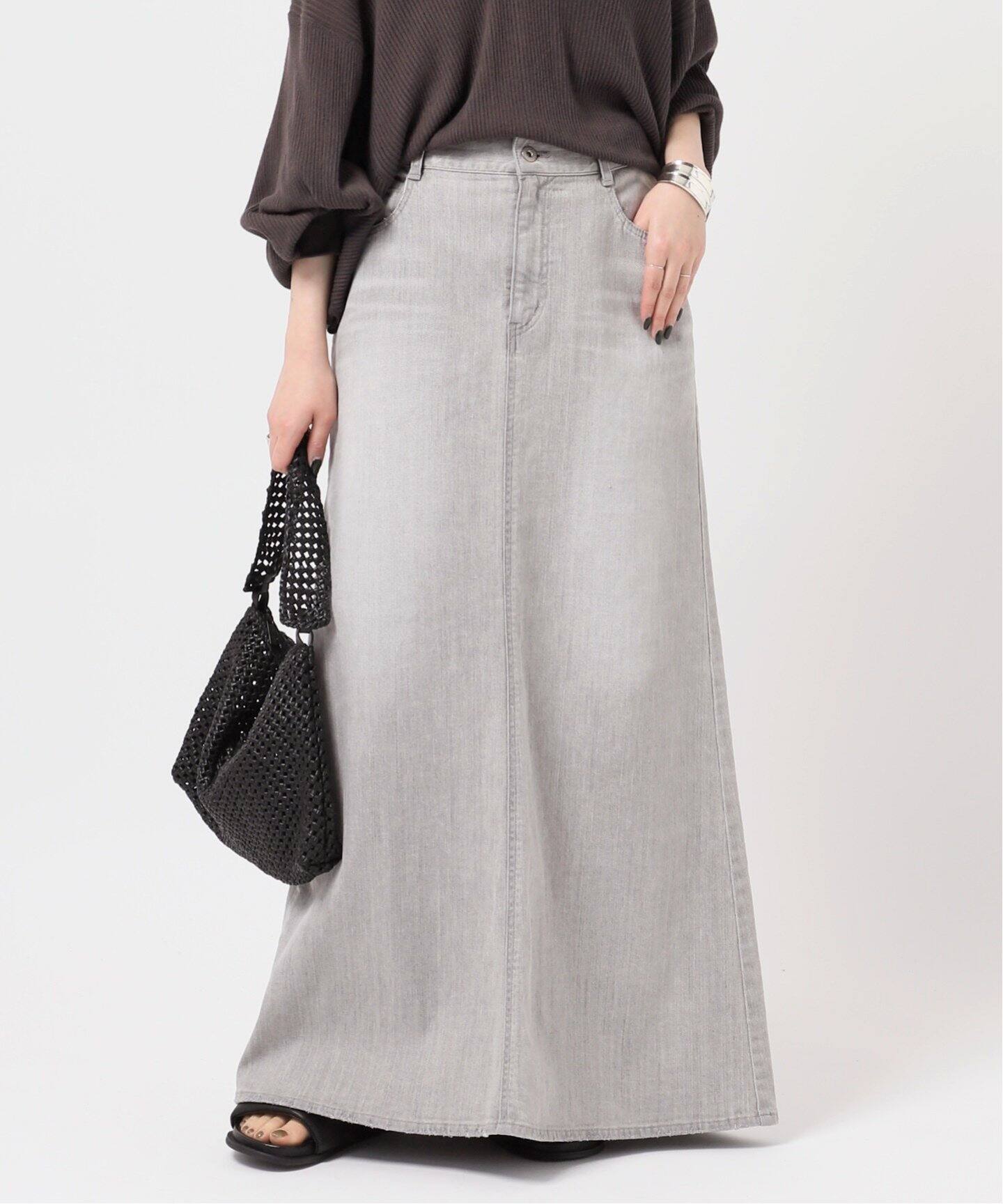 追加 Lt.Grayデニムスカート（ロング・マキシ丈スカート）｜AP STUDIO  