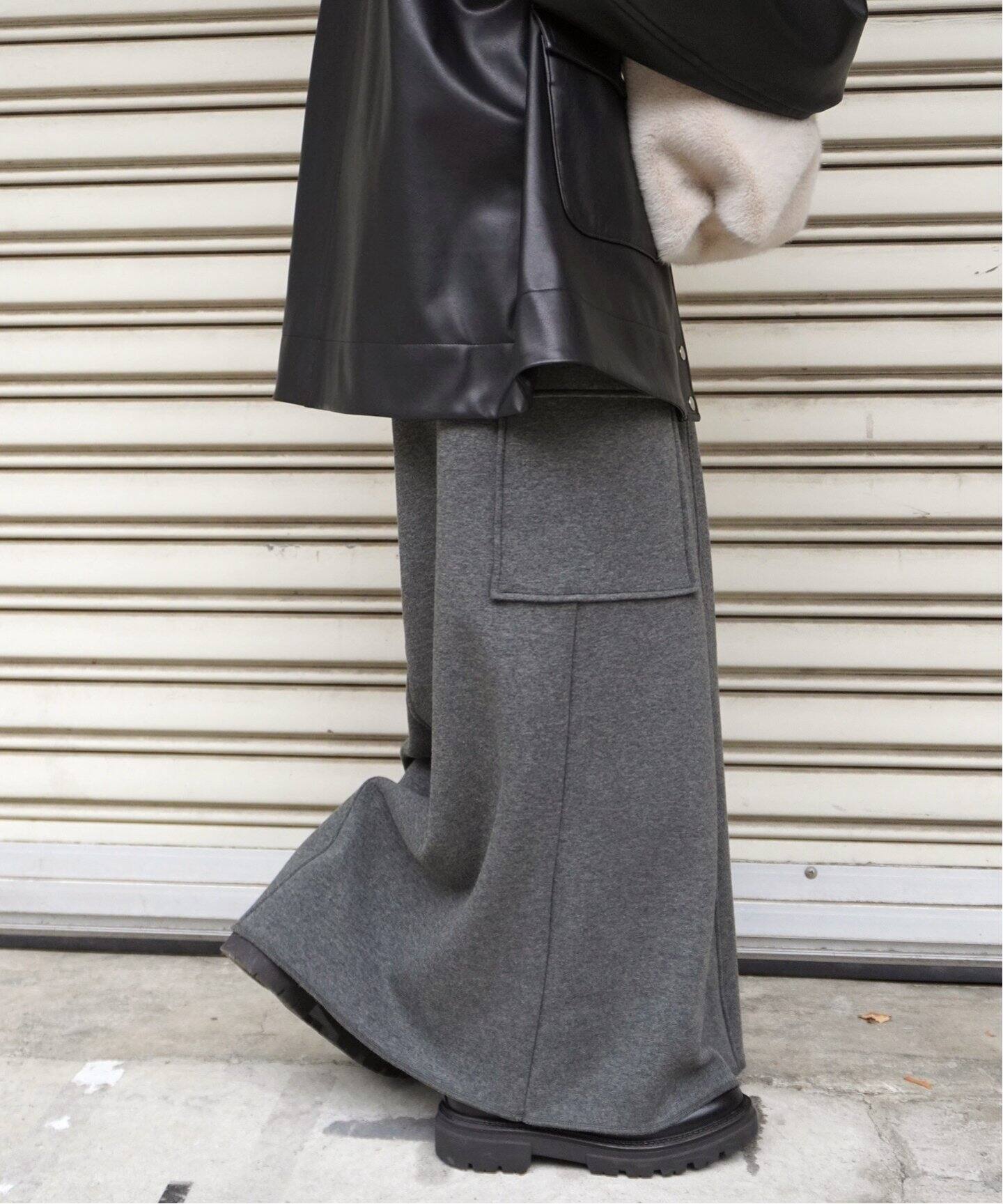 ウォームスウェットカーゴスカート（ロング・マキシ丈スカート）｜AP