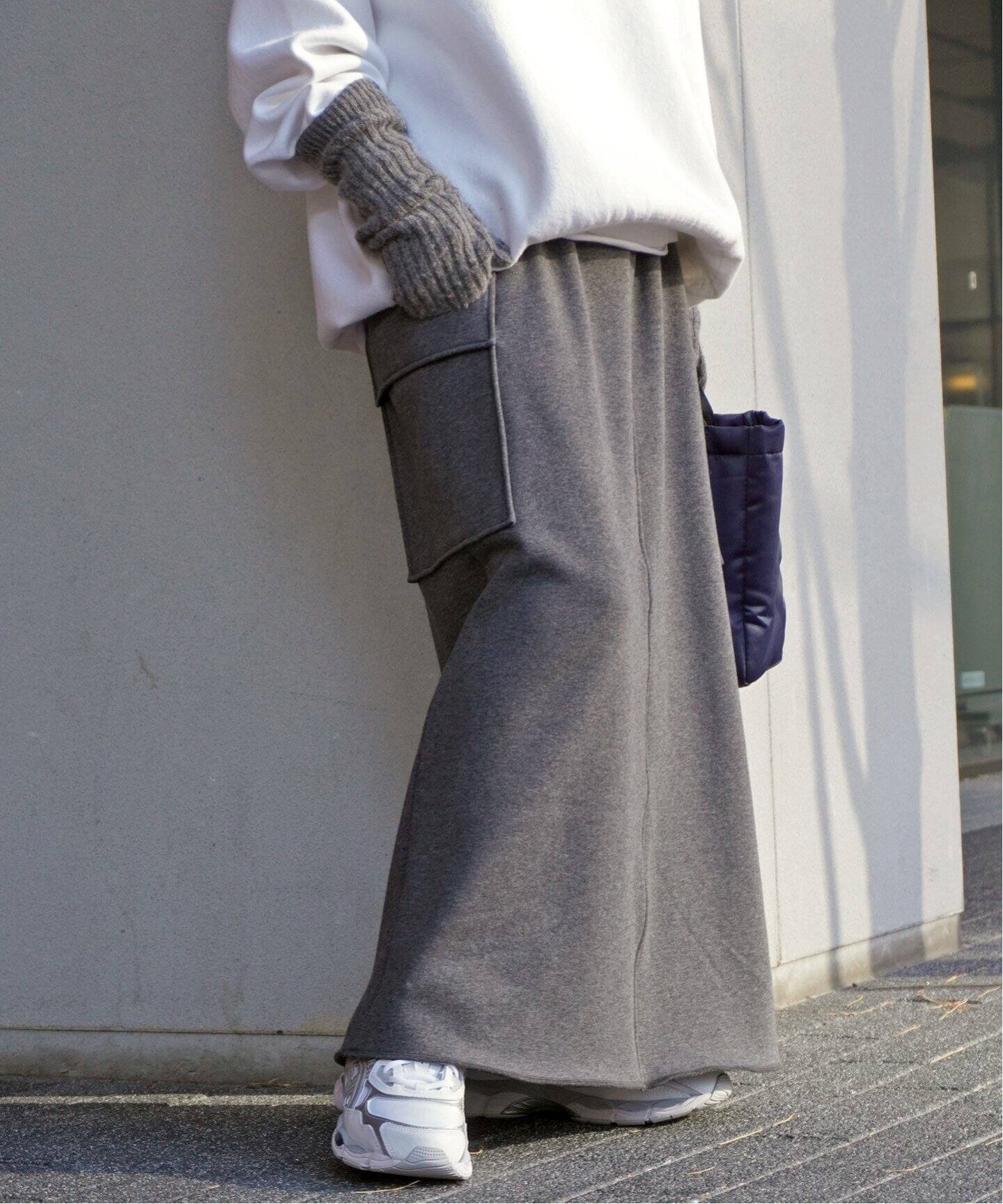 ウォームスウェットカーゴスカート（ロング・マキシ丈スカート）｜AP  