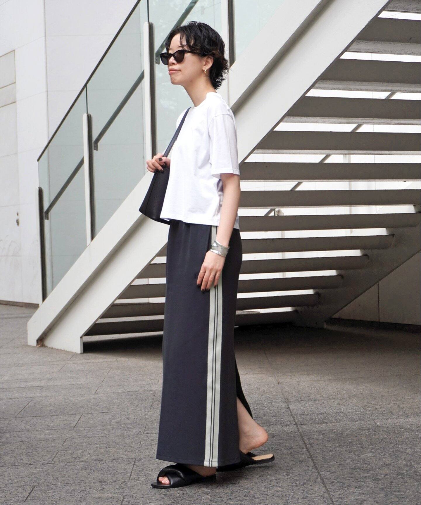 RUSSELL ATHLETIC】別注ジャージーラインスカート（ロング・マキシ丈  