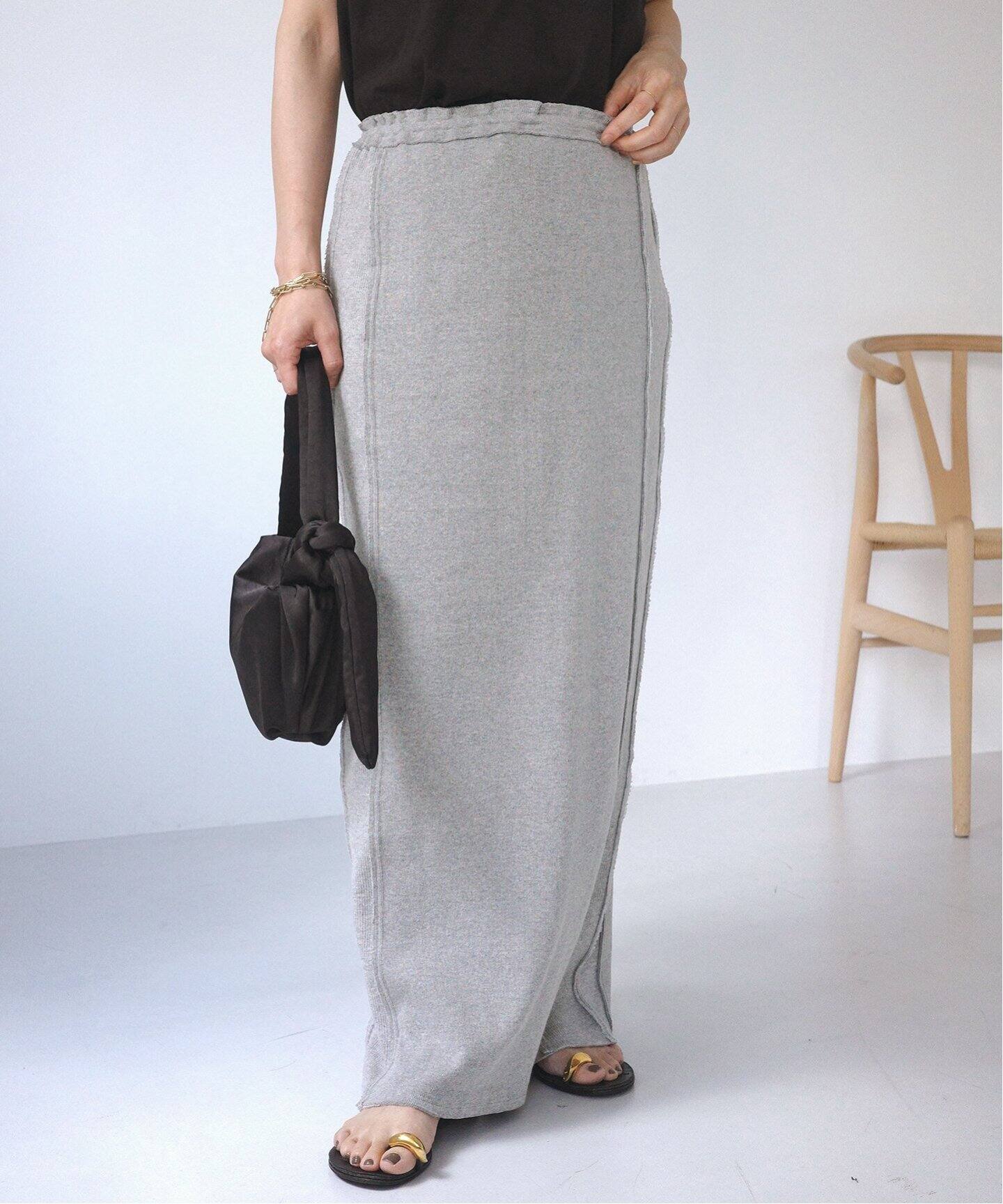 Drawer ボーダーパネルプリントスカート （ドゥロワー Drawer 19SS  