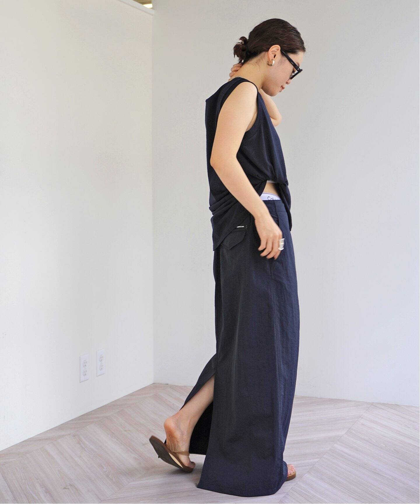 AMERICANA/アメリカーナ】別注タフタスカート（ロング・マキシ丈  