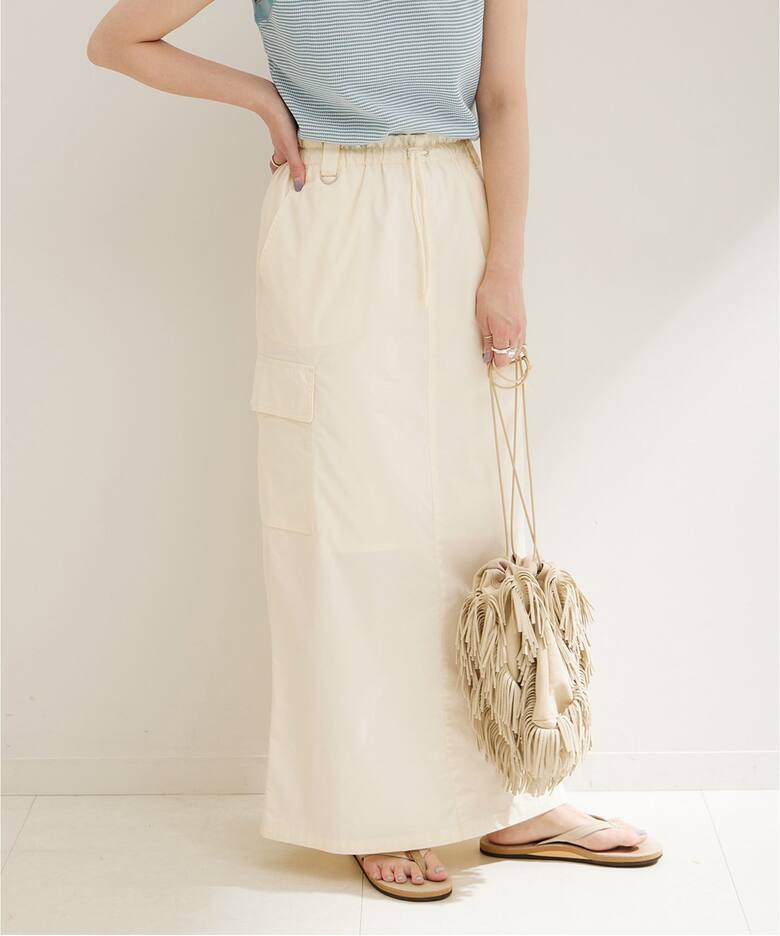 ドロストカーゴスカート（ロング・マキシ丈スカート）｜B.C STOCK  