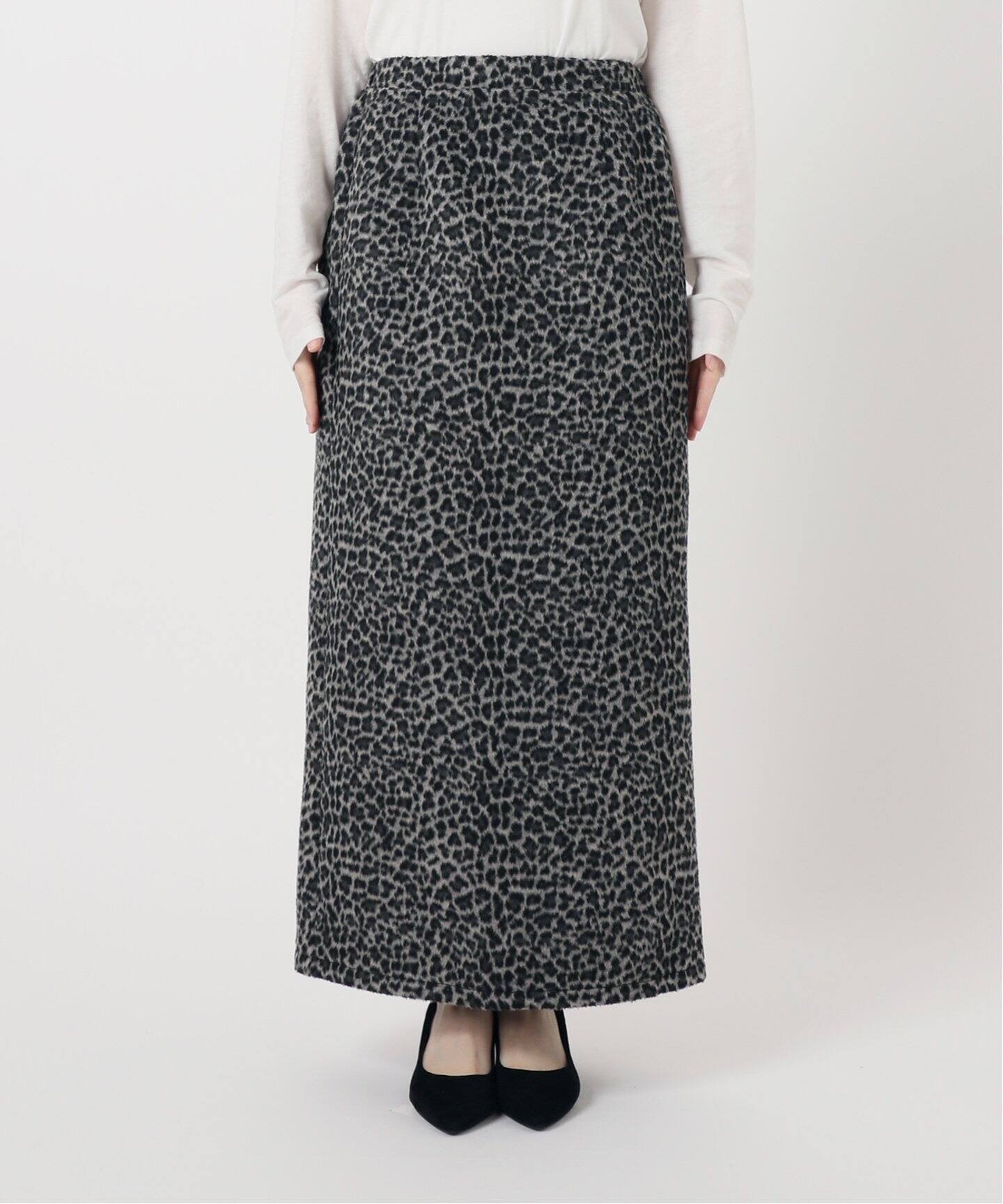 シャギーレオパードスカート（ロング・マキシ丈スカート）｜B.C STOCK  