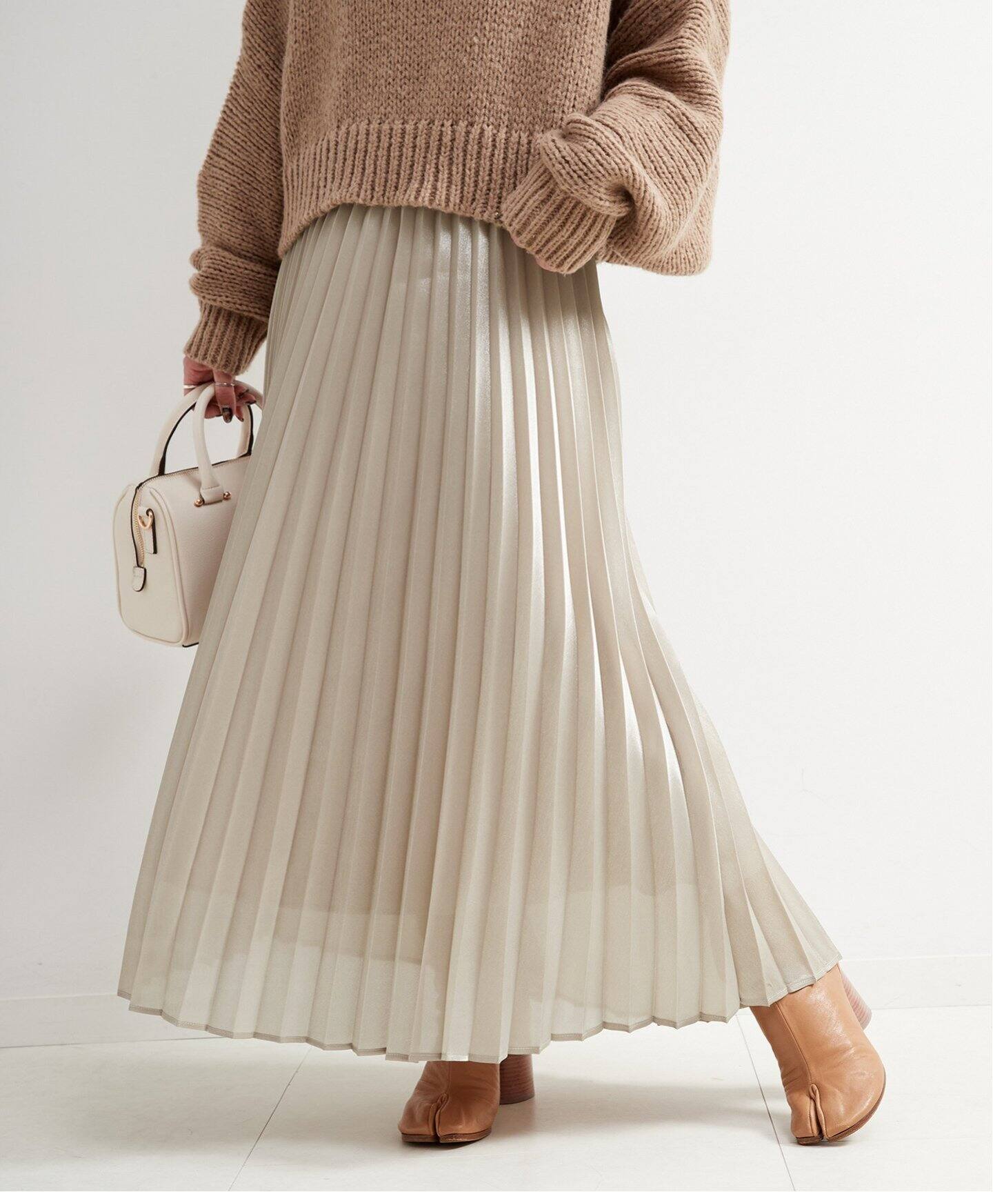 シャイニープリーツスカート（ロング・マキシ丈スカート）｜B.C STOCK  