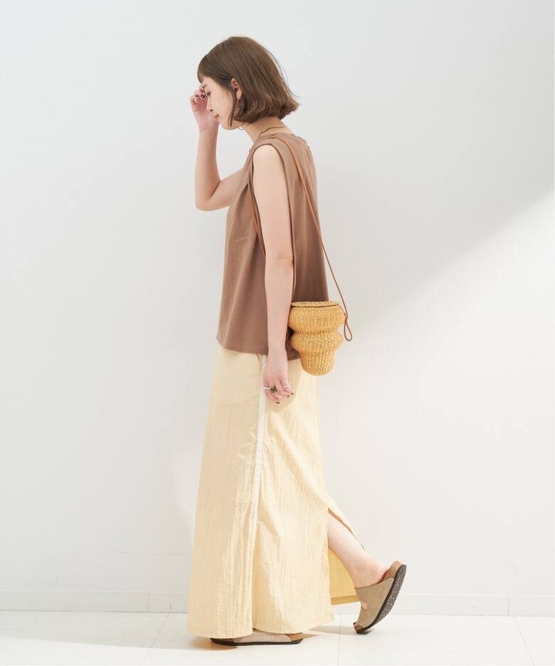 Gleamy/グリーミー ナイロンラインスカート（ロング・マキシ丈スカート  