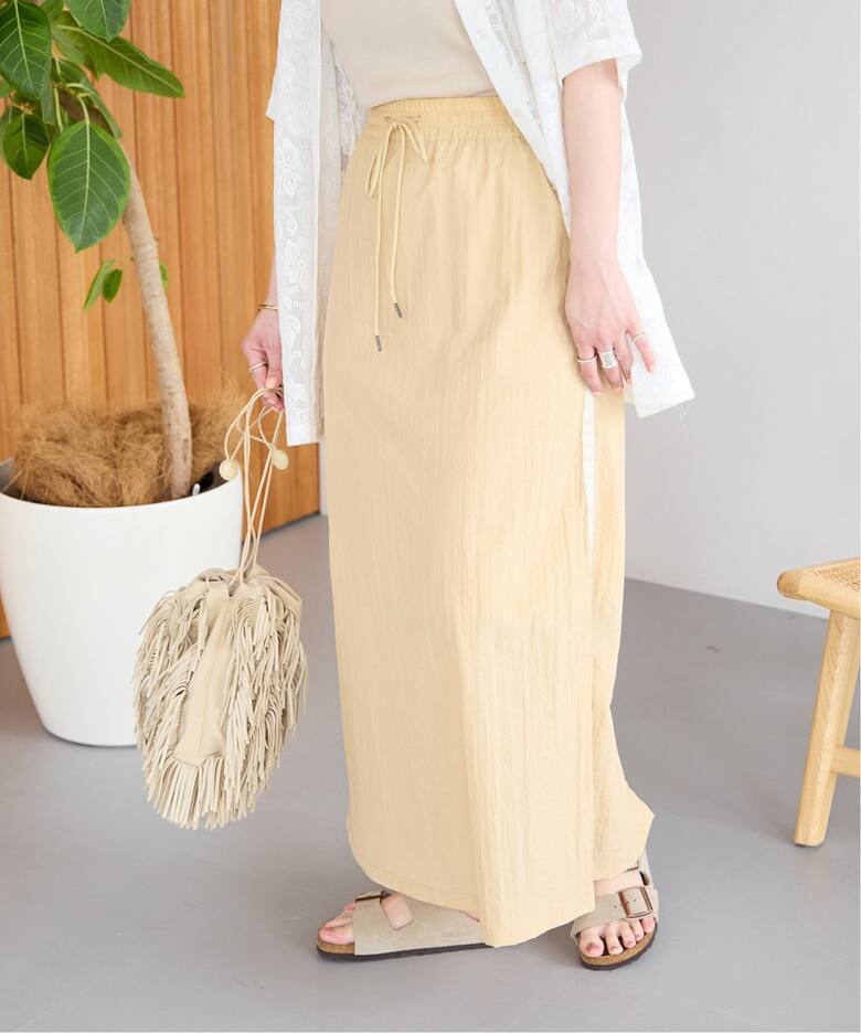 Gleamy/グリーミー ナイロンラインスカート（ロング・マキシ丈スカート  