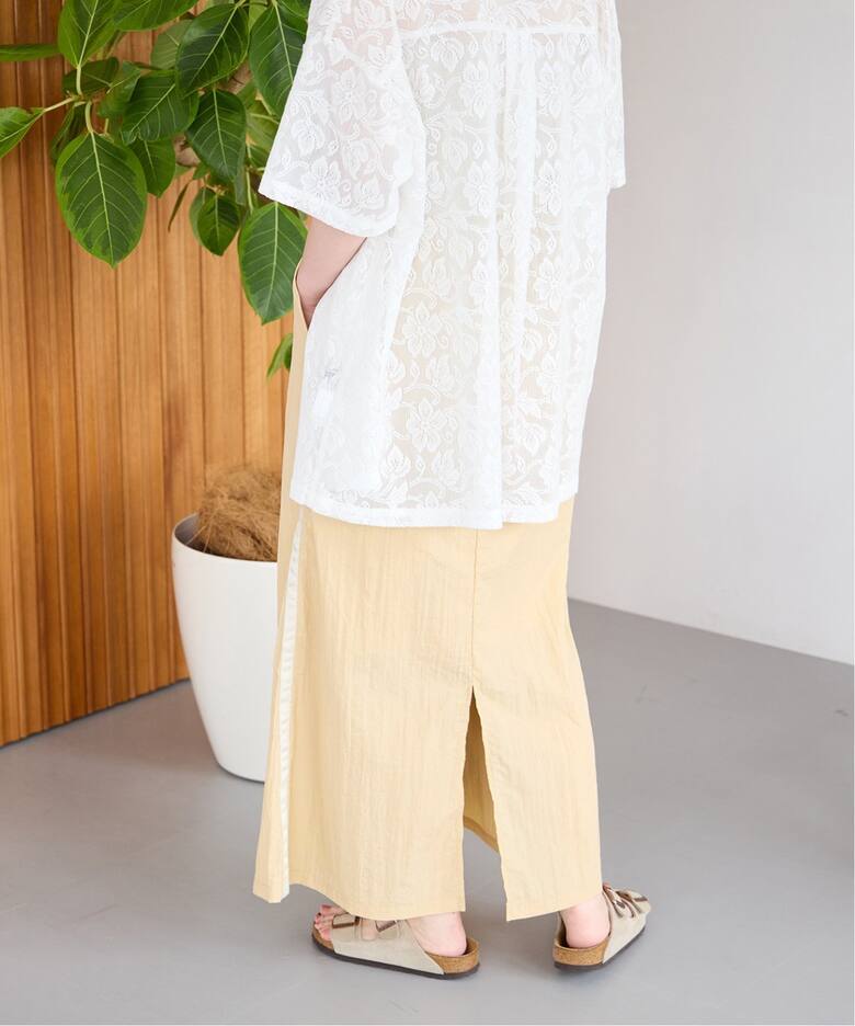 Gleamy/グリーミー ナイロンラインスカート（ロング・マキシ丈スカート  