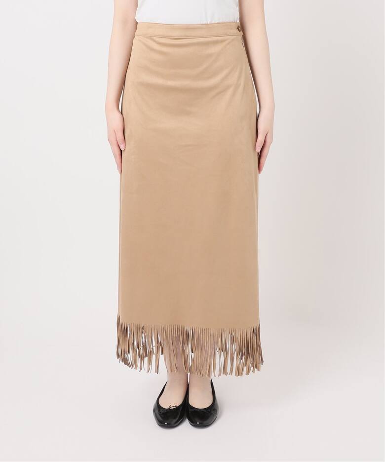 Gleamy/グリーミー フリンジフェイクスエードスカート（ロング・マキシ  