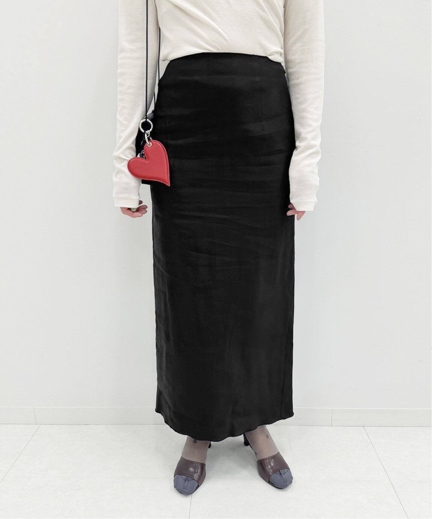 追加》abc LULU バックスリットストレッチタイトスカート（ロング  