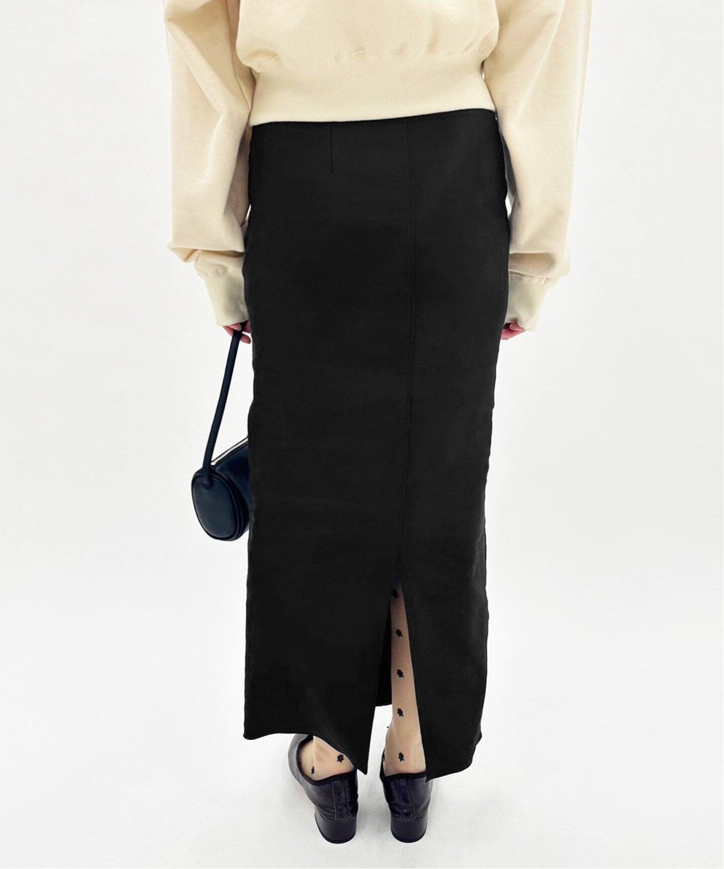 追加》abc LULU バックスリットストレッチタイトスカート（ロング  