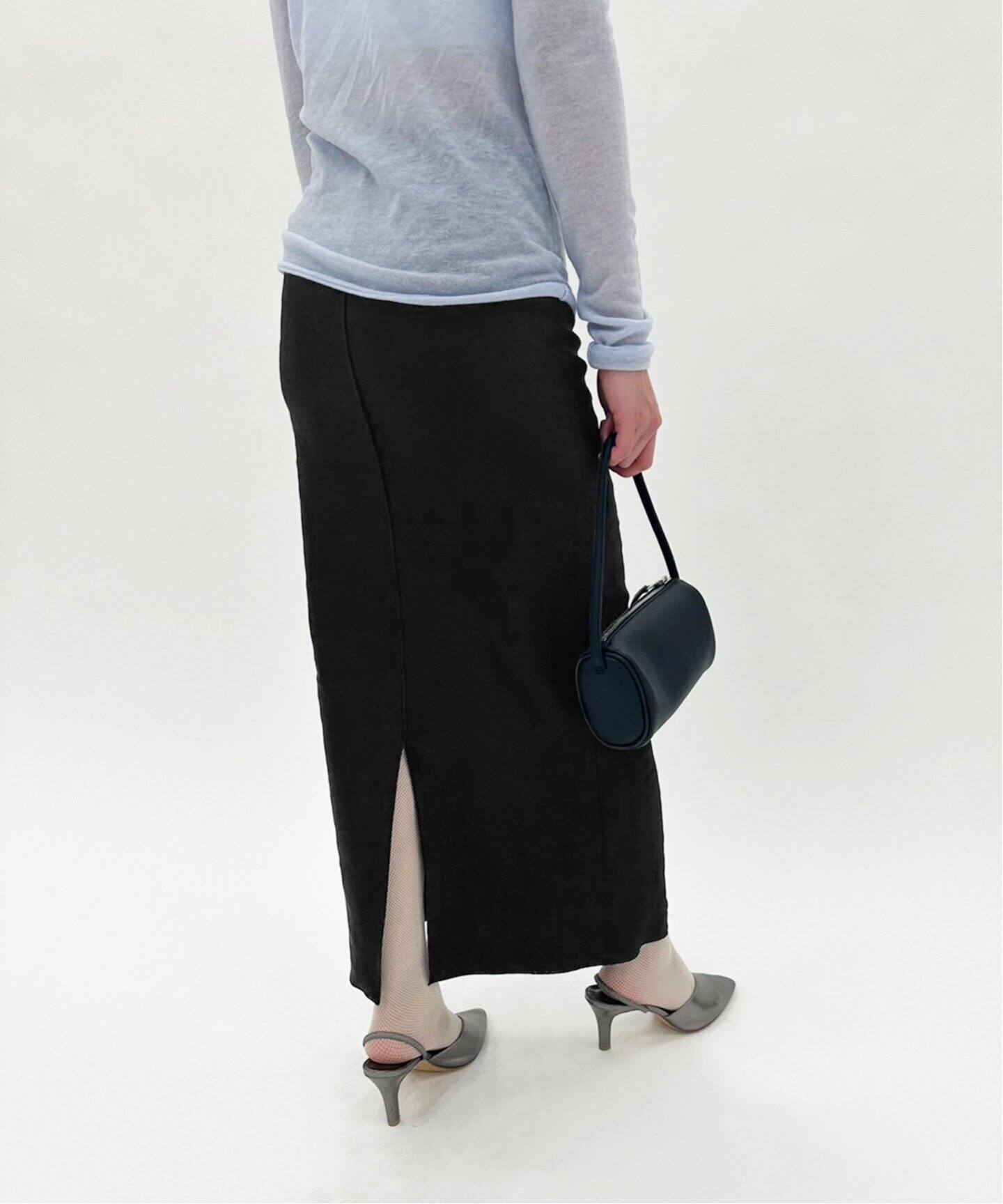 追加》abc LULU バックスリットストレッチタイトスカート（ロング  