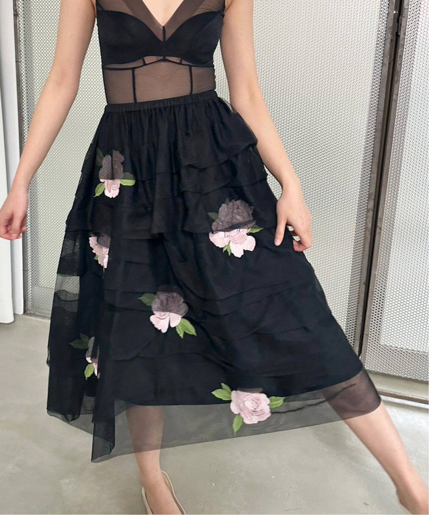 carolineqiqi caroline hu チュール トップス 