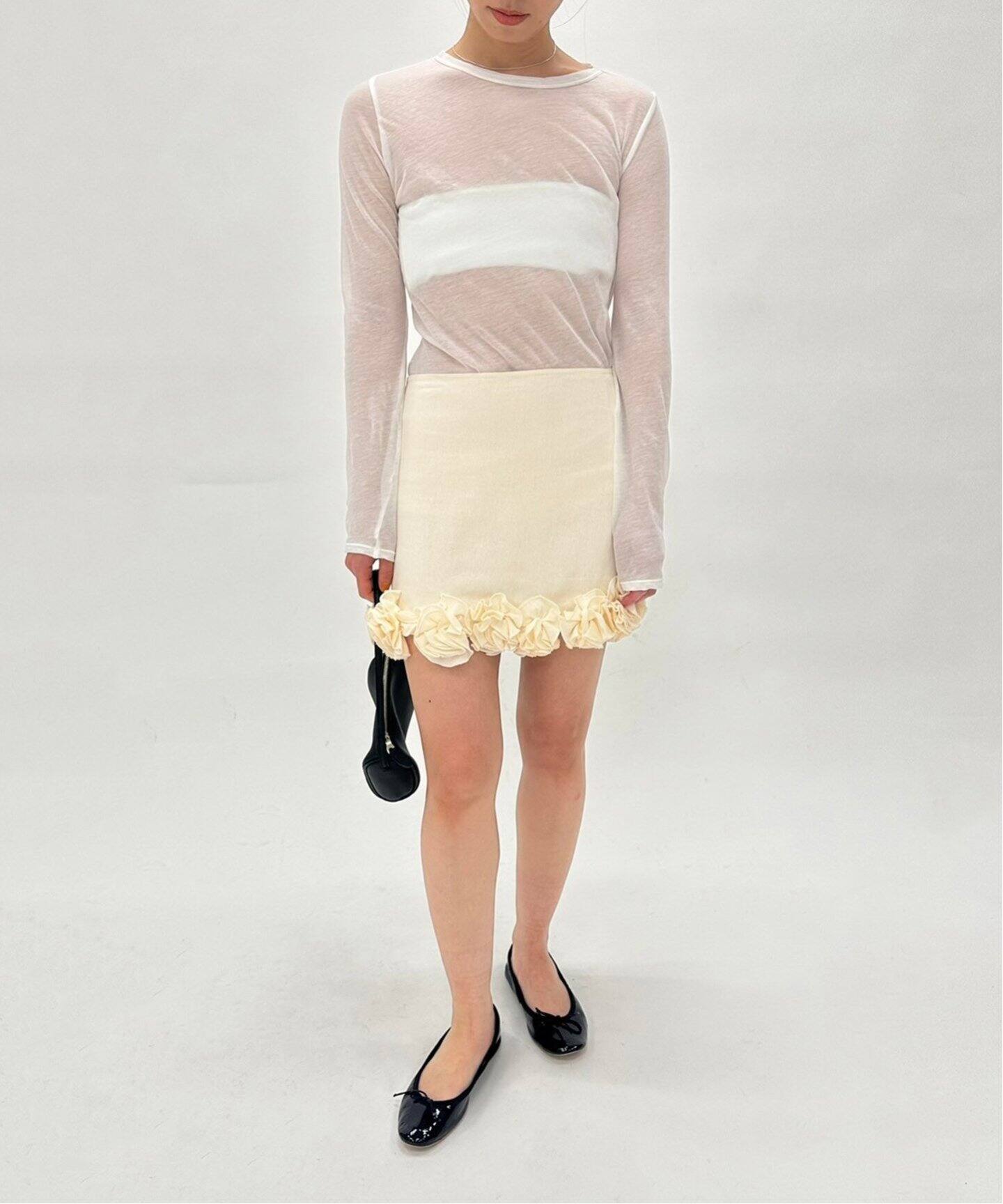 Tach clothing/タッチ クロージング】ローズリネンミニスカート（ミニ  