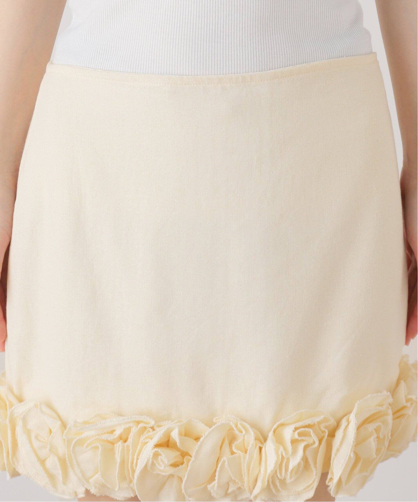 Tach clothing/タッチ クロージング】ローズリネンミニスカート（ミニ  