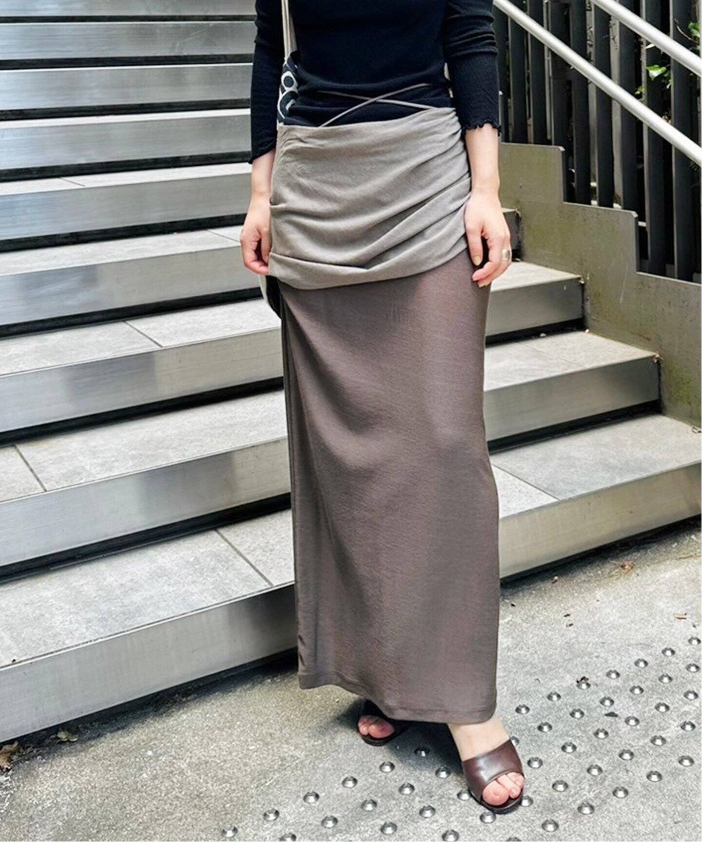 VERSO/ヴェルソ】Double-Layered Shirring Skirt（その他スカート 