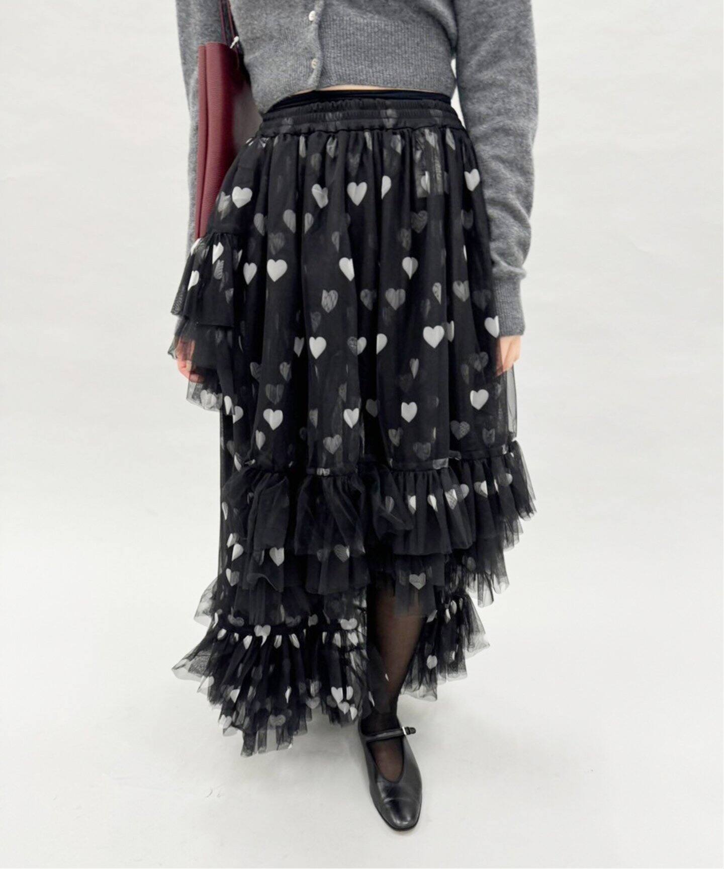 VIVIANO / ヴィヴィアーノ】Asymmetric Tulle Skirt（その他スカート  