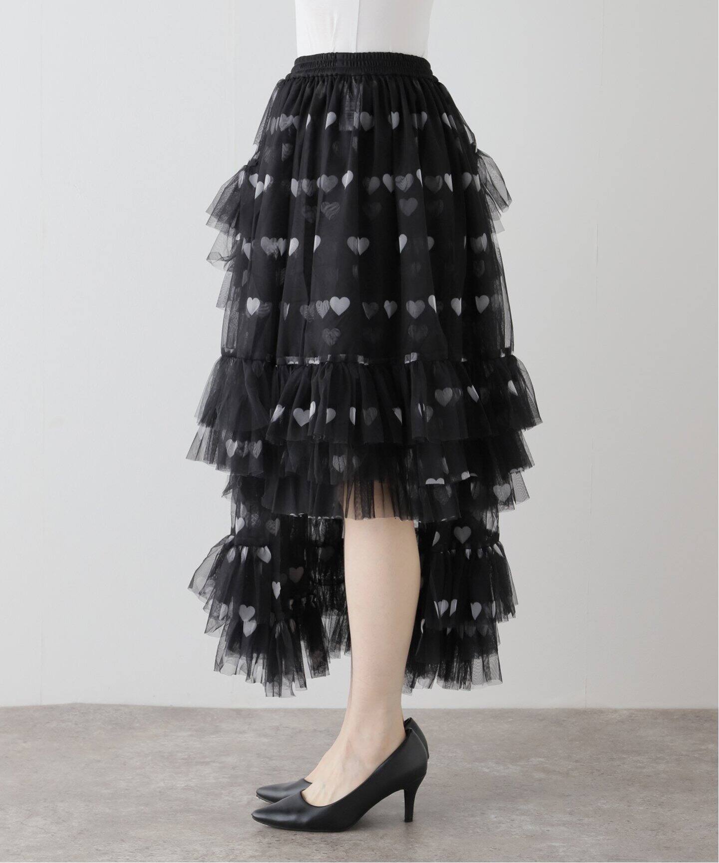 VIVIANO / ヴィヴィアーノ】Asymmetric Tulle Skirt（その他スカート 