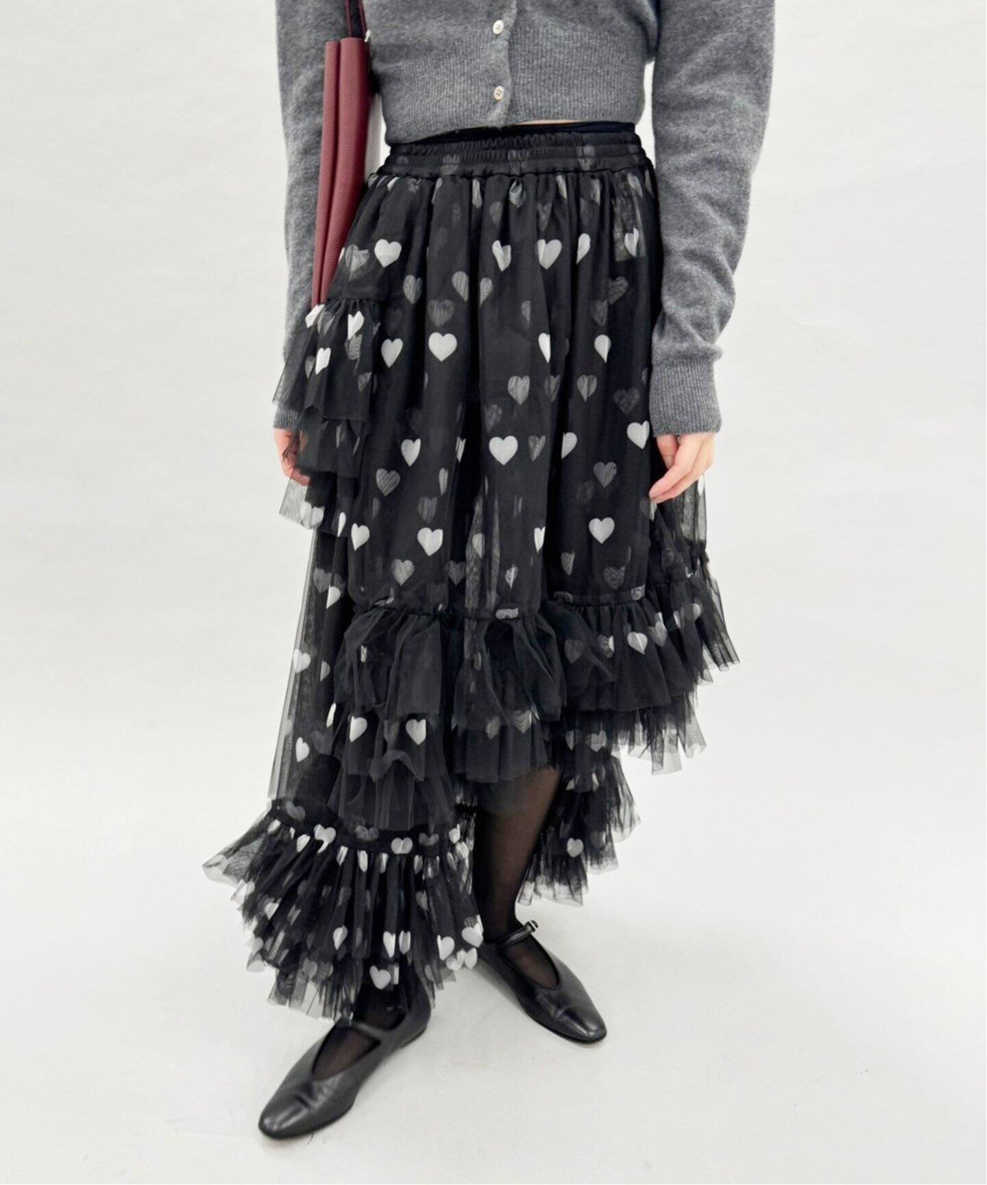 VIVIANO / ヴィヴィアーノ】Asymmetric Tulle Skirt（その他スカート 