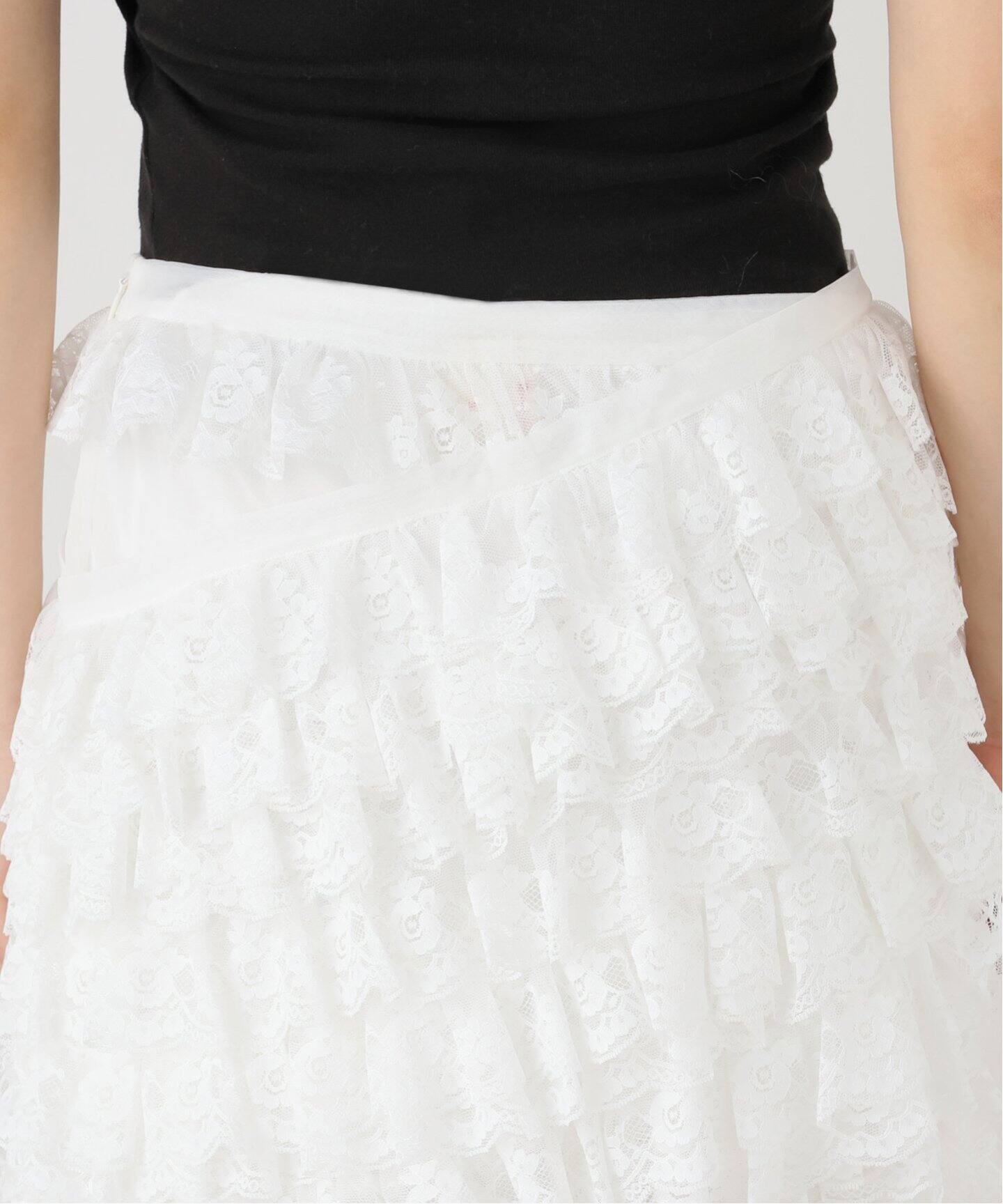YUHAN WANG/ユハン ワン】lace trimmed maxi skirt（ロング・マキシ丈