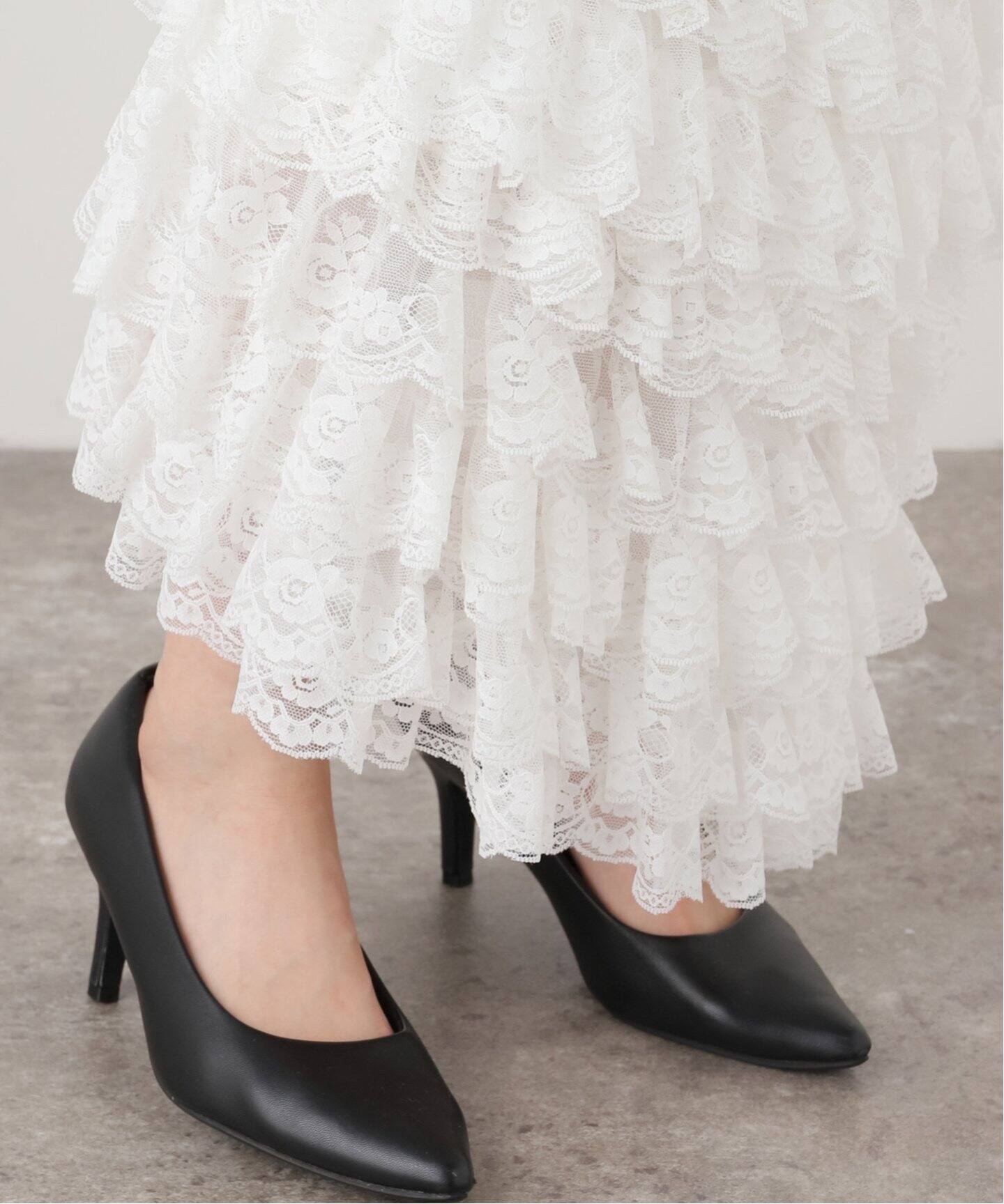 YUHAN WANG/ユハン ワン】lace trimmed maxi skirt（ロング・マキシ丈