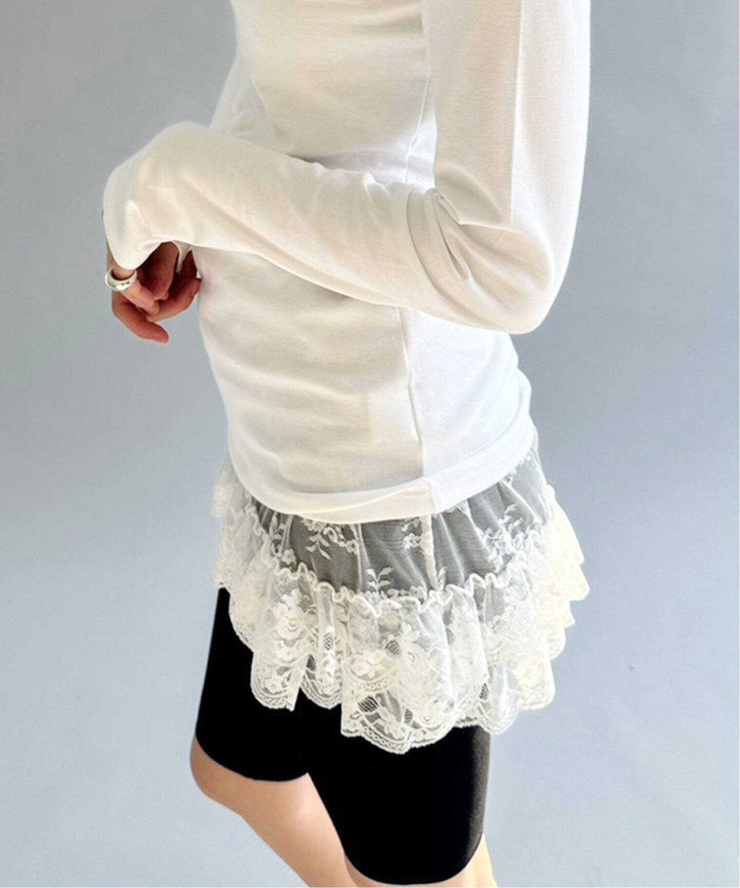 YUHAN WANG/ユハン ワン】lace ruffled mini skirt（その他スカート  