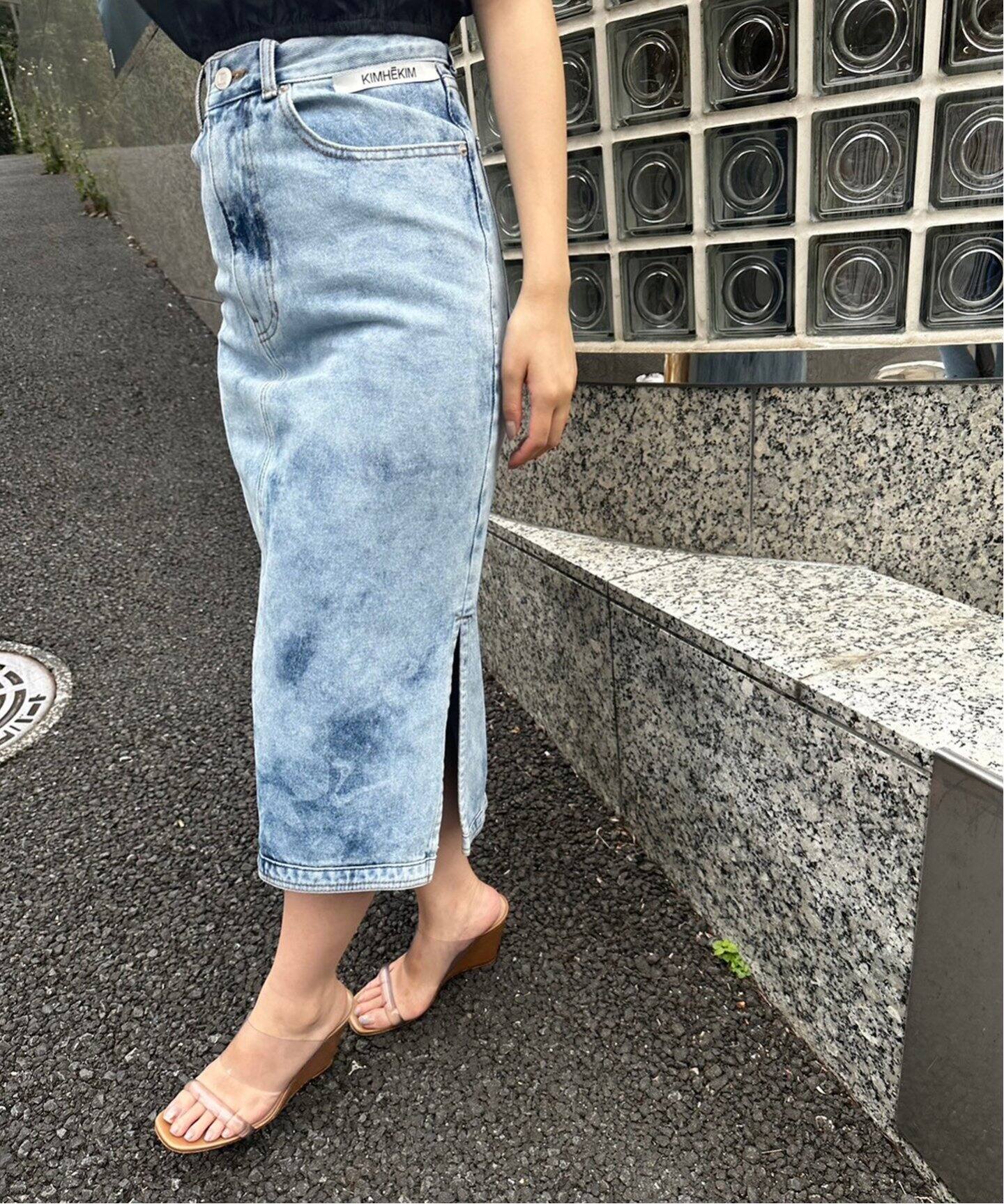 KIMHEKIM/キムヘキム】ASYMMETRIC DENIM MIDI SKIRT（デニムスカート  