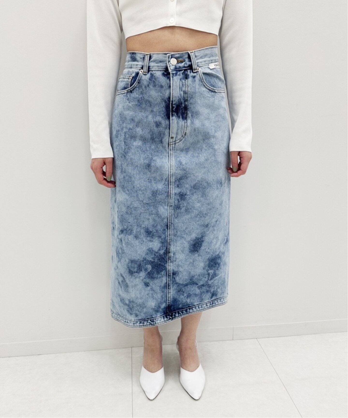 KIMHEKIM/キムヘキム】ASYMMETRIC DENIM MIDI SKIRT（デニムスカート  