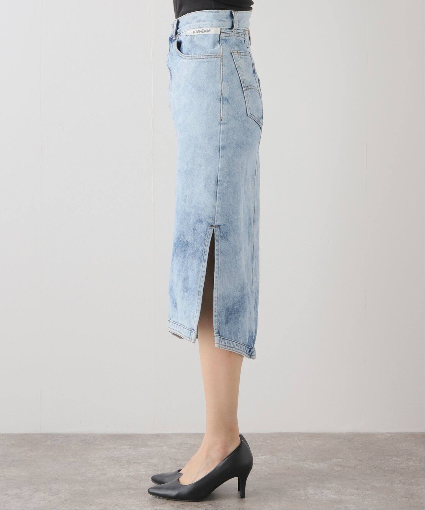 KIMHEKIM/キムヘキム】ASYMMETRIC DENIM MIDI SKIRT（デニムスカート  
